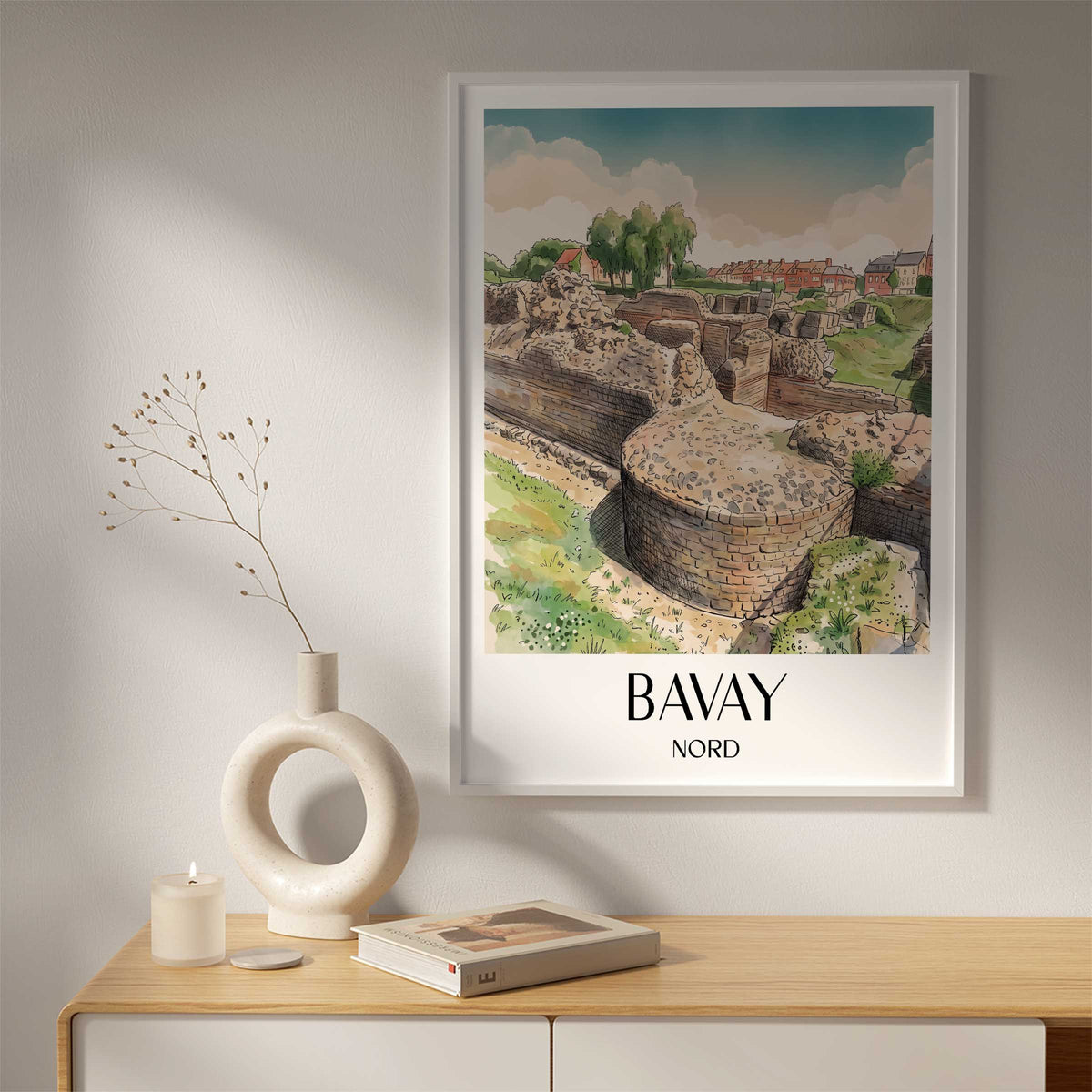 bavay-nord-frankreich-poster-aquarell
