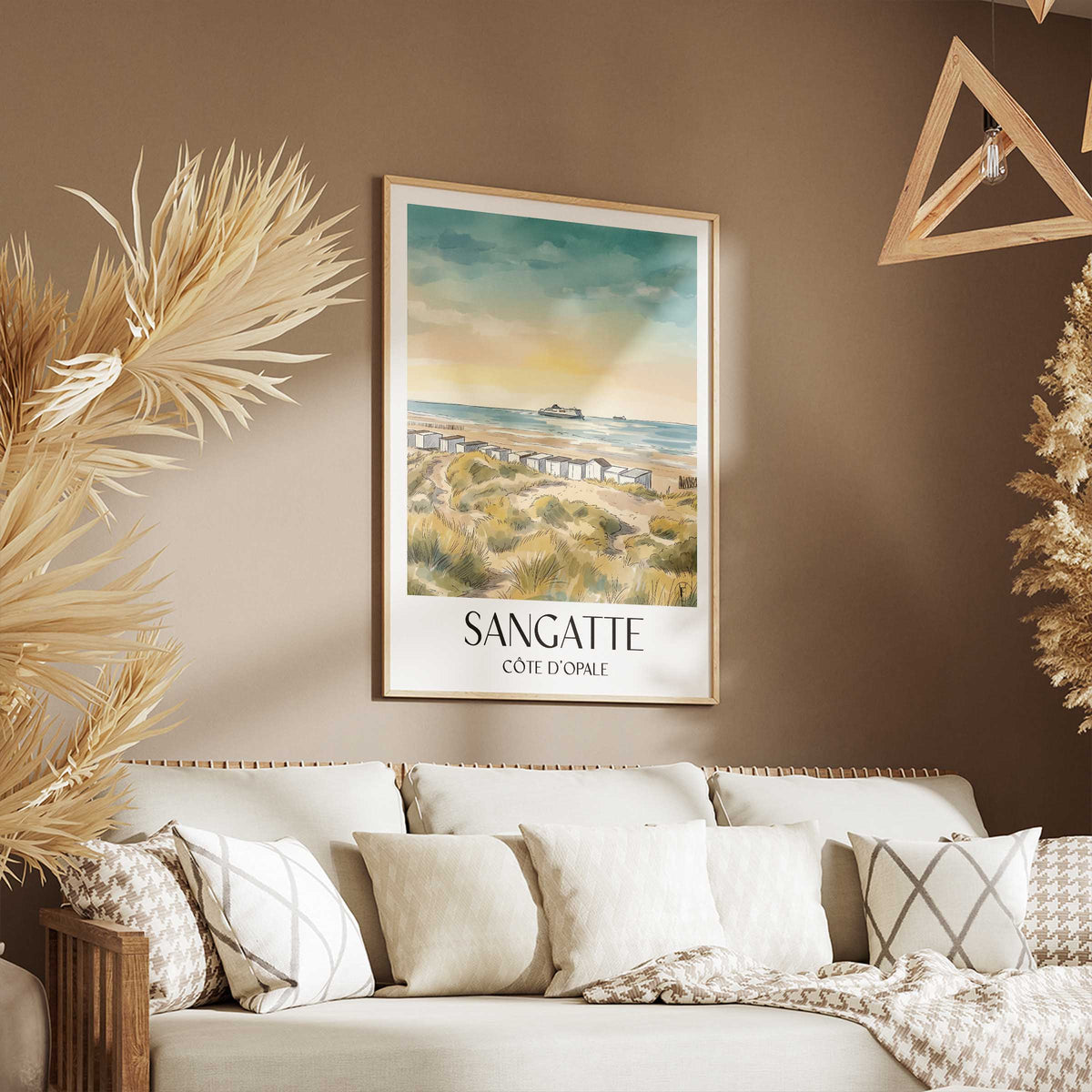 sangatte-côte-d'opale-frankreich-poster-aquarell