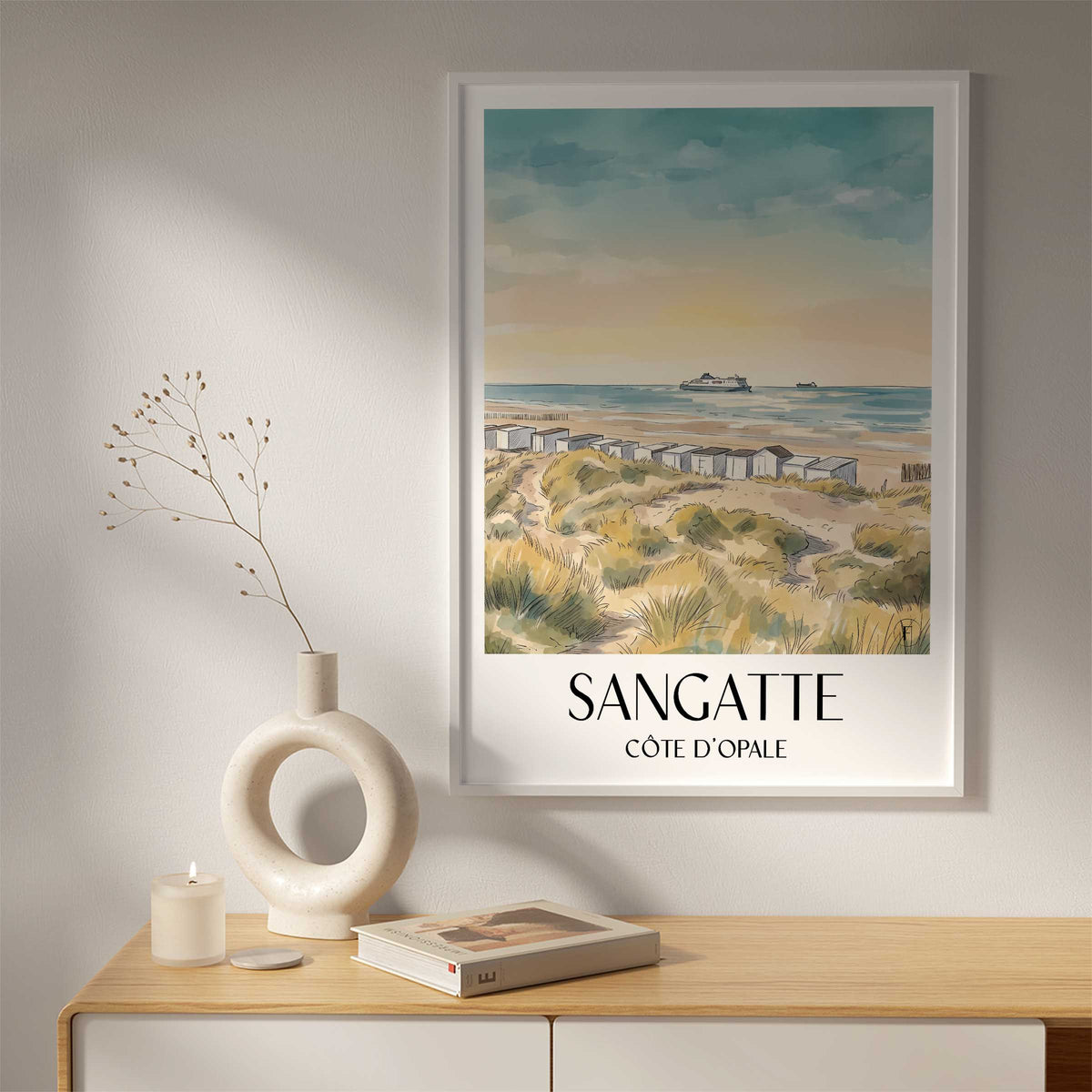 sangatte-côte-d'opale-frankreich-poster-aquarell