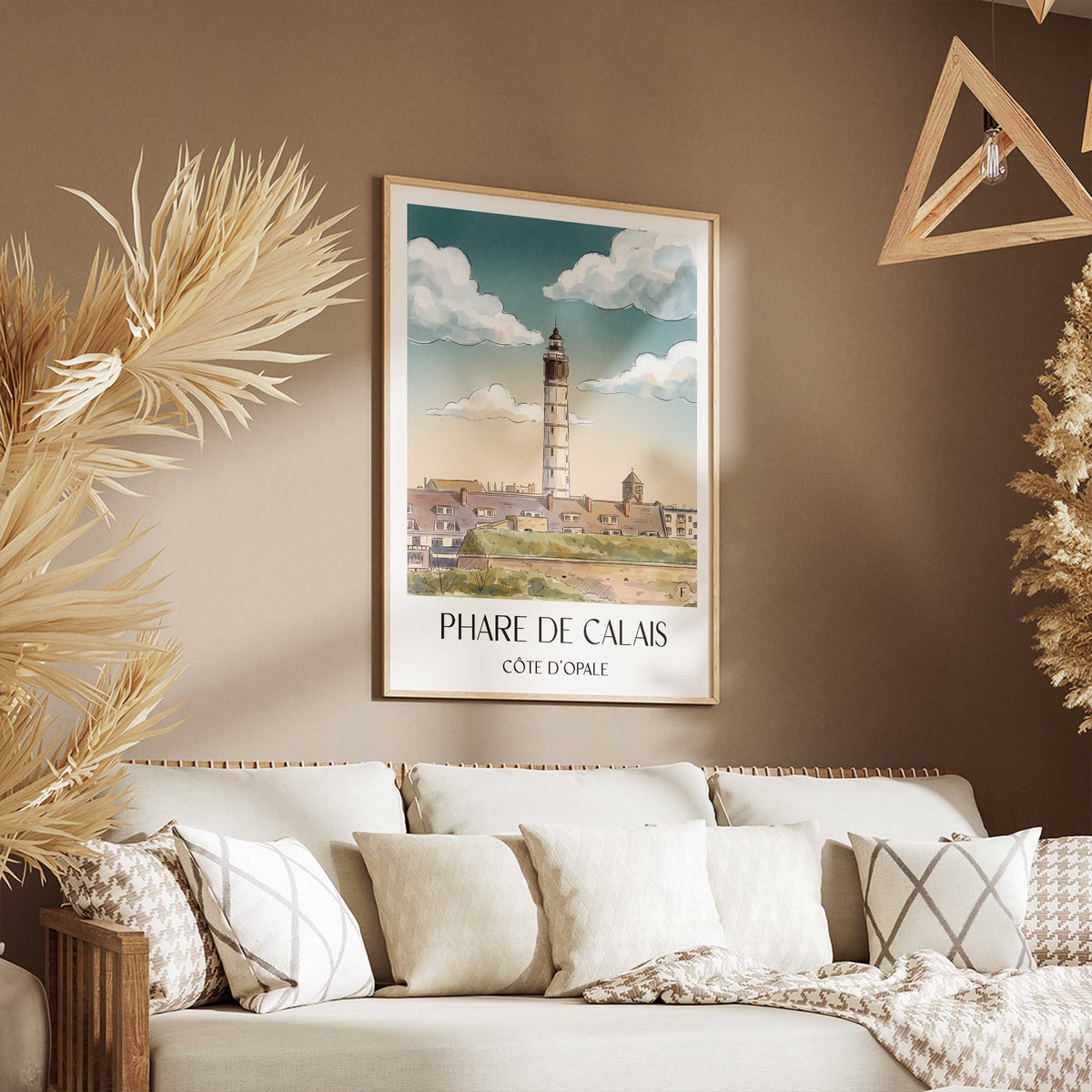 phare-de-calais-côte-d'opale-frankreich-poster-aquarell