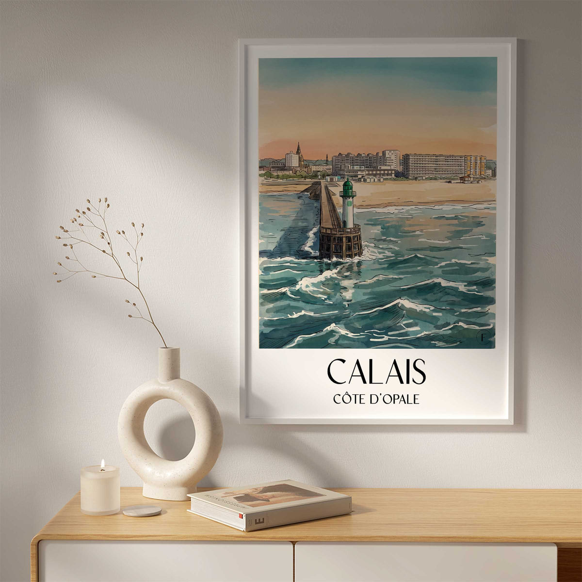 calais-côte-d'opale-frankreich-poster-aquarell