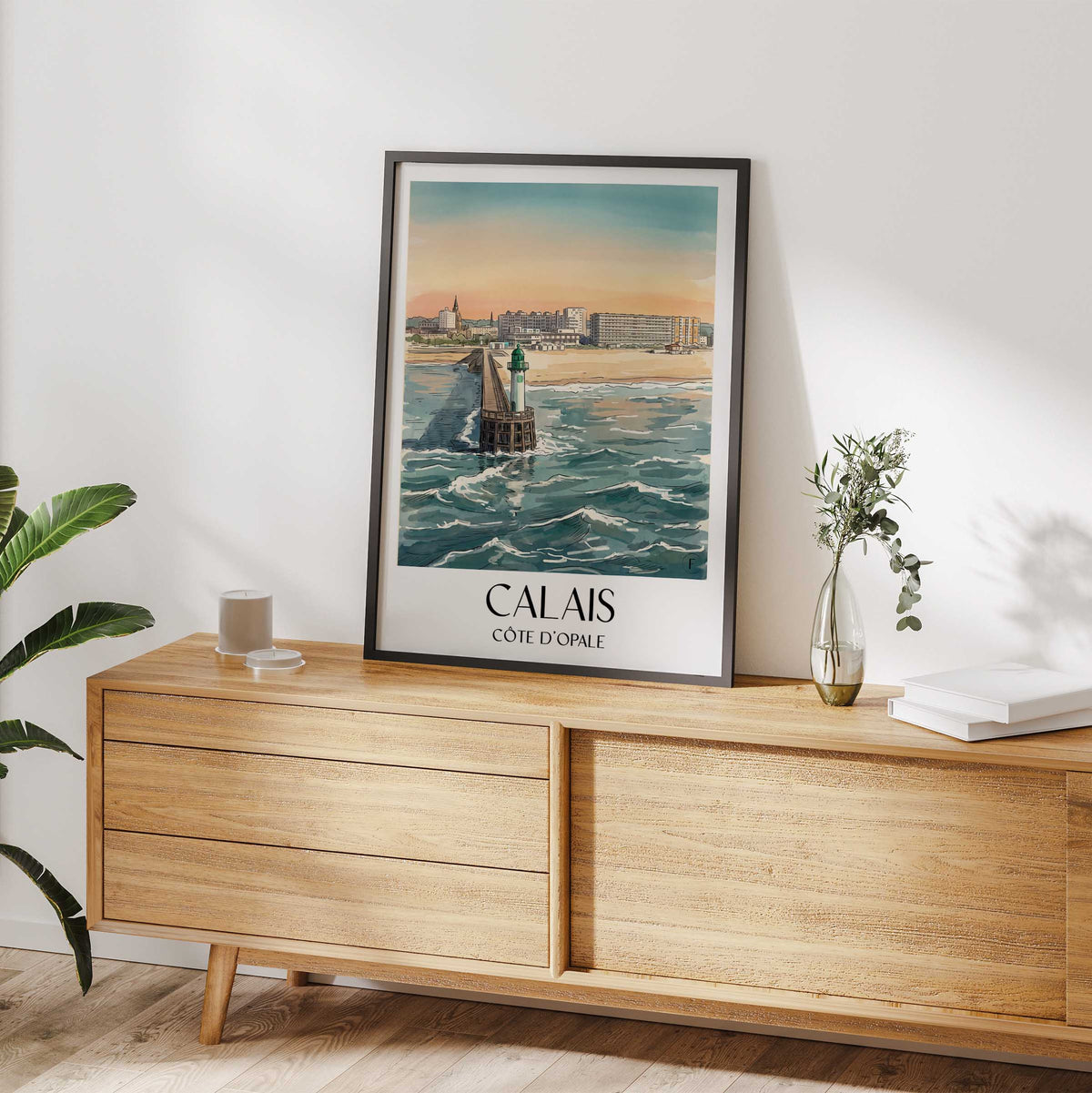 calais-côte-d'opale-frankreich-poster-aquarell