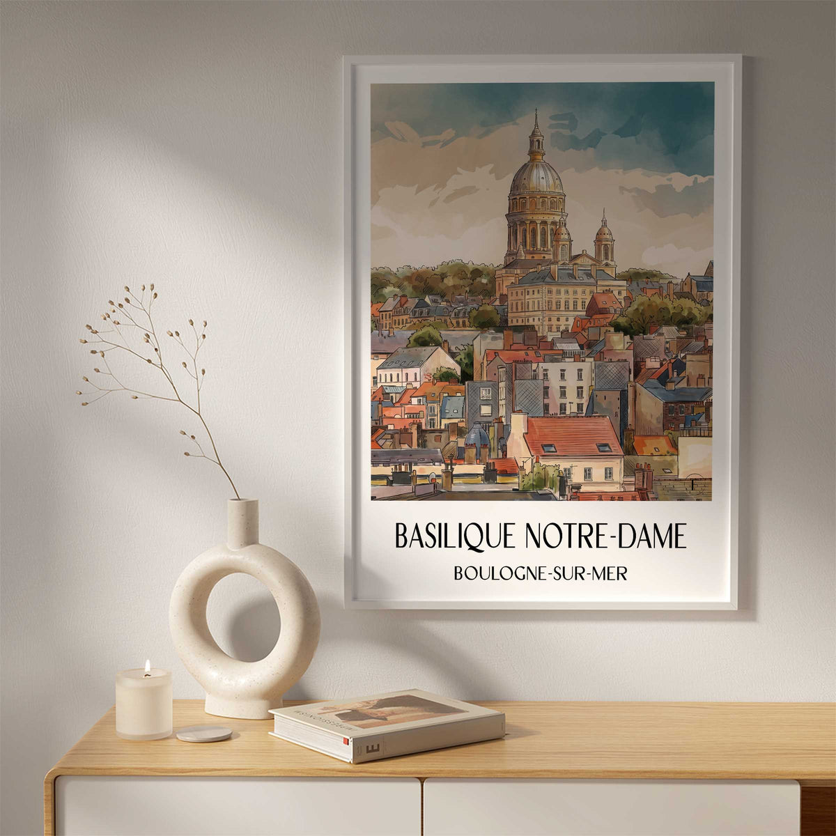 basilique-notre-dame-boulogne-sur-mer-frankreich-poster-aquarell