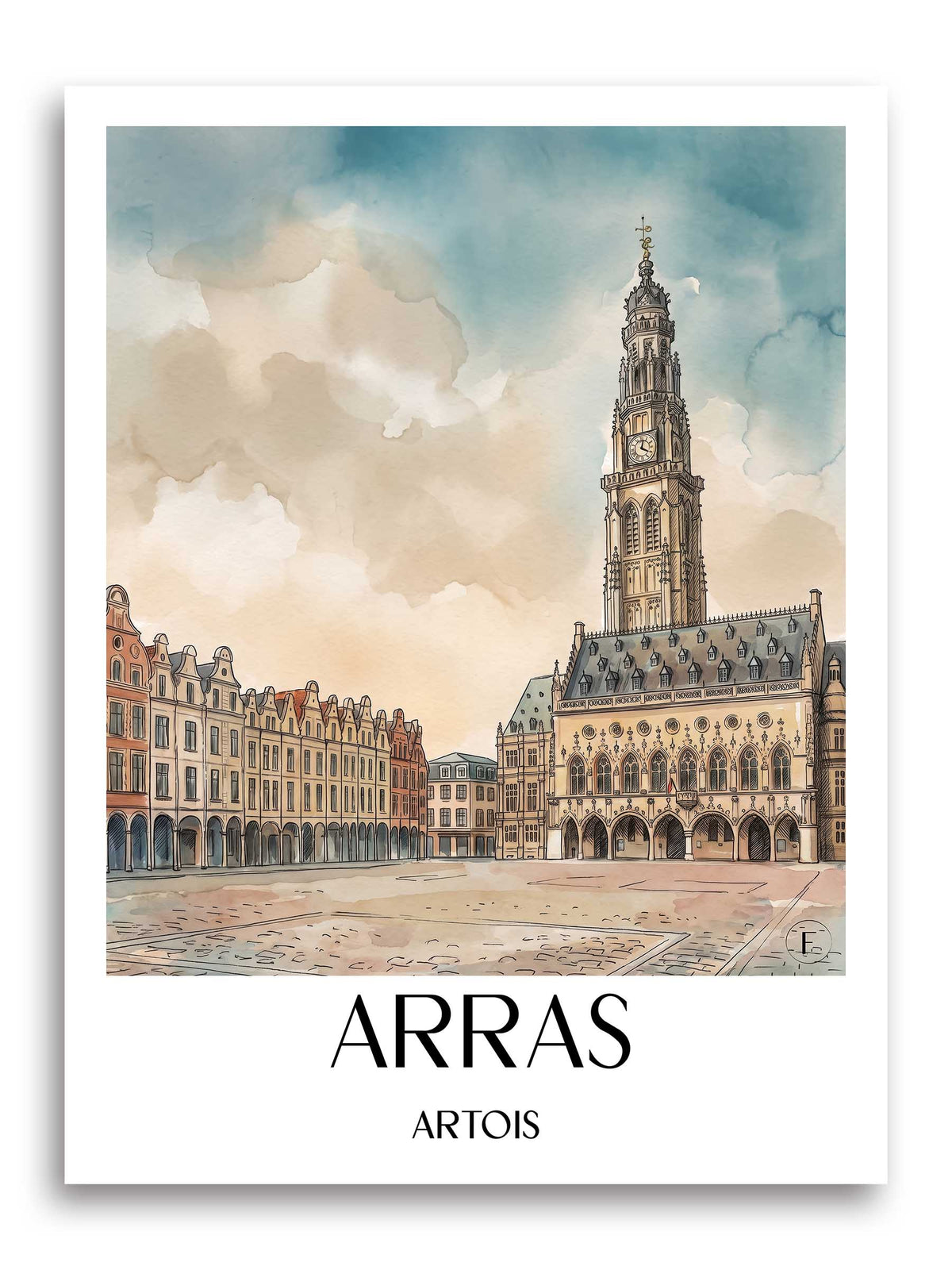 arras-artois-frankreich-poster-aquarell