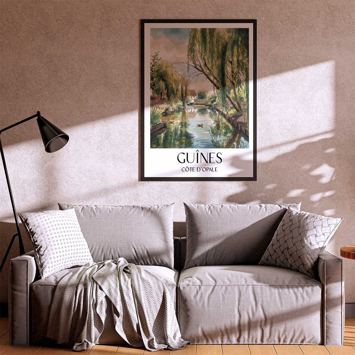 guînes-côte-d'opale-frankreich-poster-aquarell
