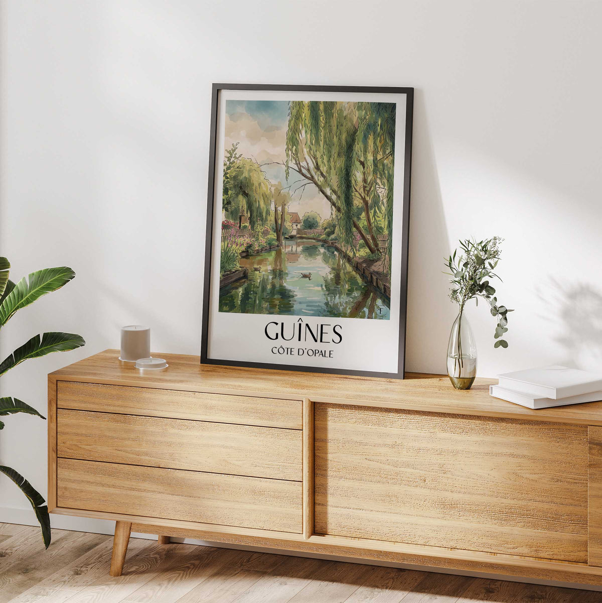 guînes-côte-d'opale-frankreich-poster-aquarell