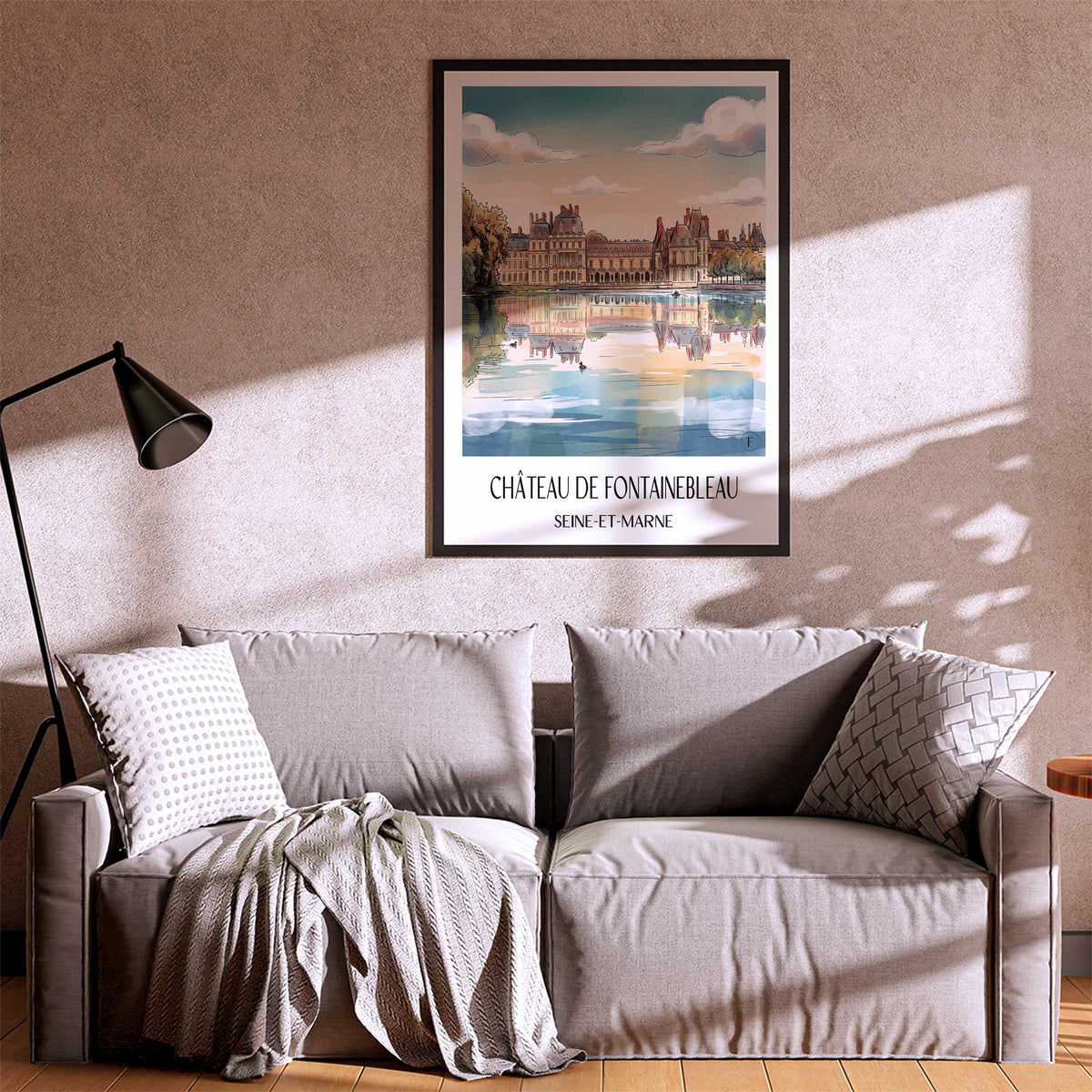 château-de-fontainebleau-seine-et-marne-frankreich-poster-aquarell
