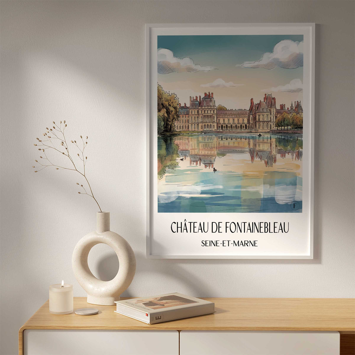 château-de-fontainebleau-seine-et-marne-frankreich-poster-aquarell