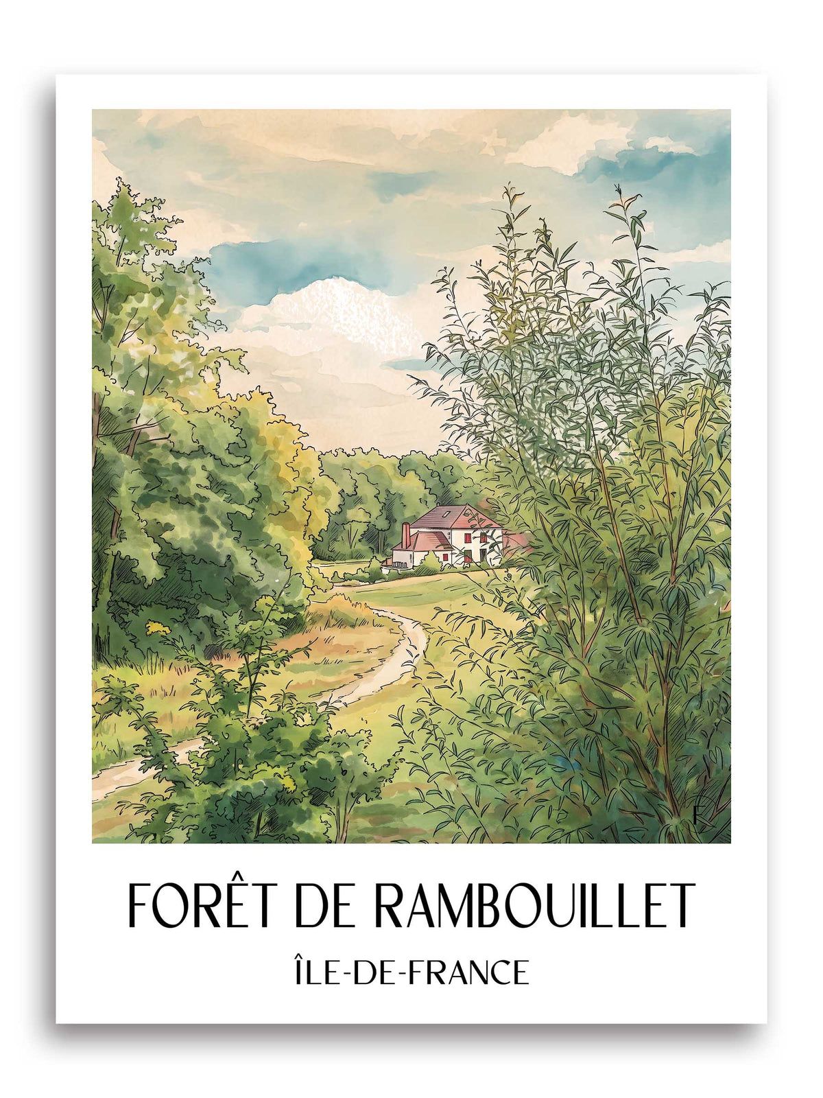 forêt-de-rambouillet-île-de-france-frankreich-poster-aquarell