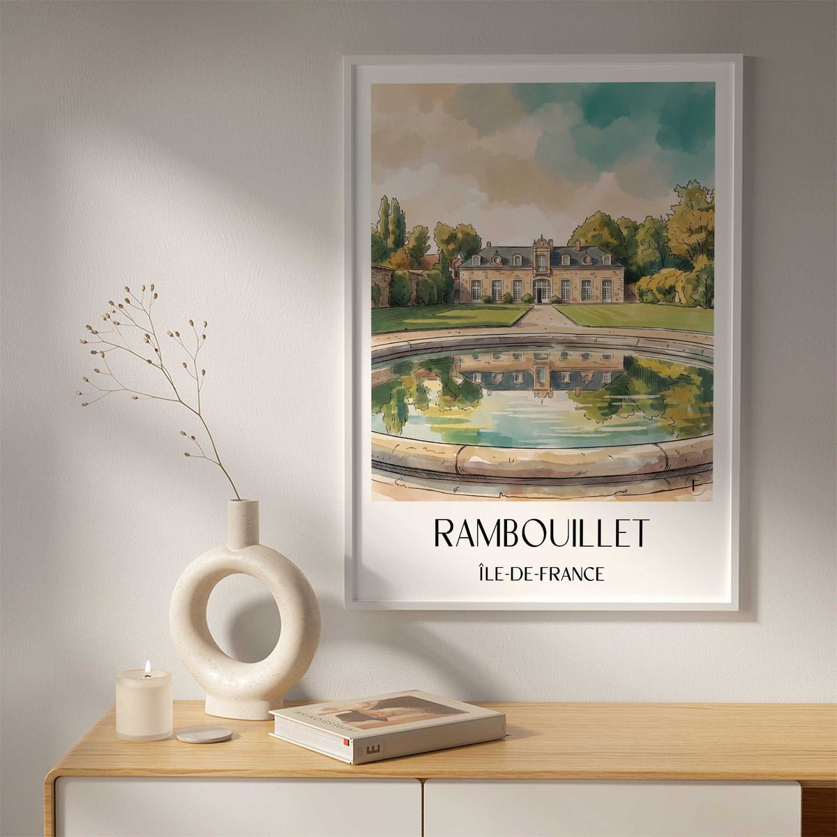 rambouillet-île-de-france-frankreich-poster-aquarell