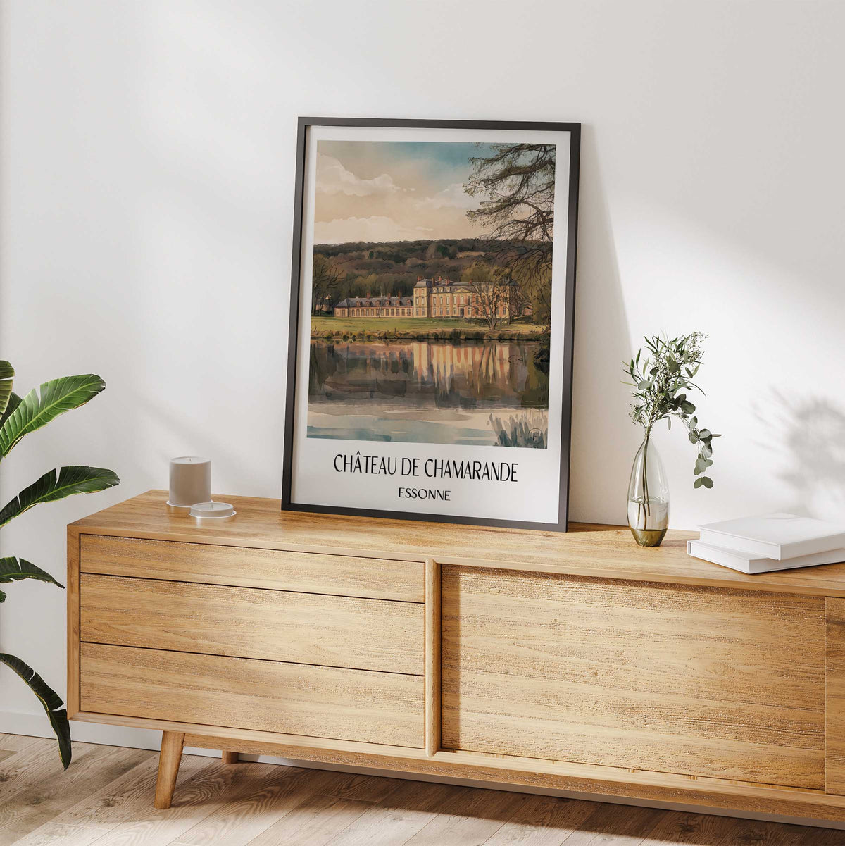 château-de-chamarande-essonne-frankreich-poster-aquarell