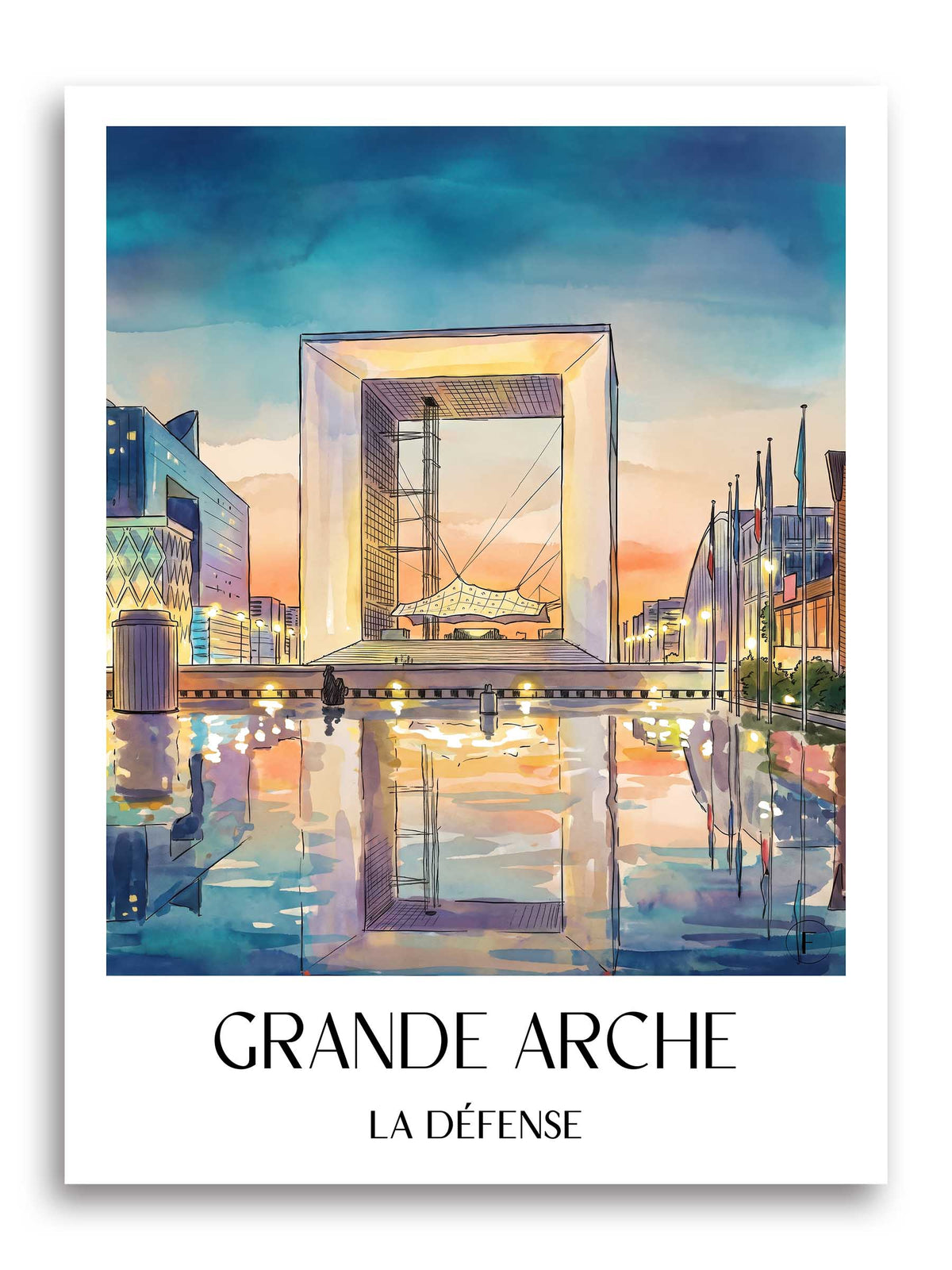 grande-arche-la-défense-frankreich-poster-aquarell