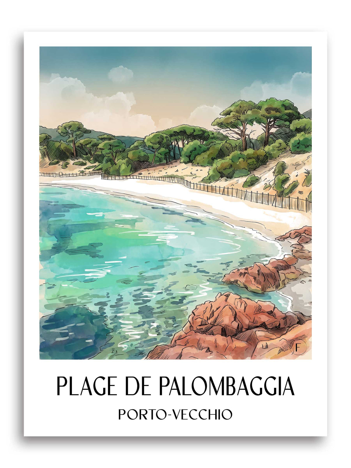 plage-de-palombaggia-porto-vecchio-frankreich-poster-aquarell