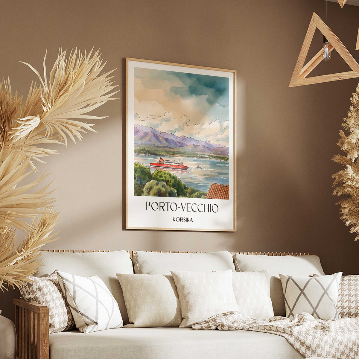 porto-vecchio-korsika-frankreich-poster-aquarell