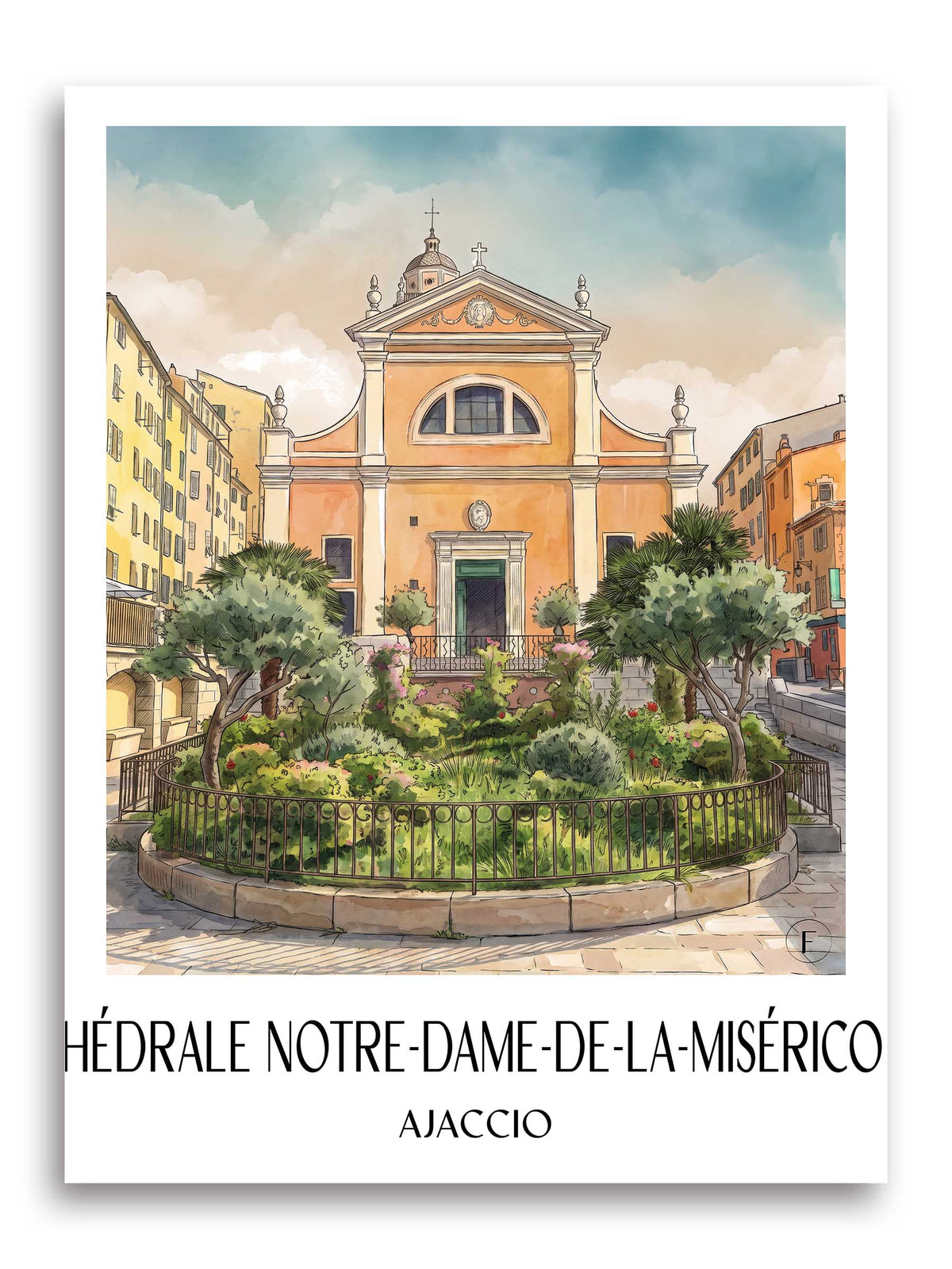 cathédrale-notre-dame-de-la-miséricorde-ajaccio-frankreich-poster-aquarell