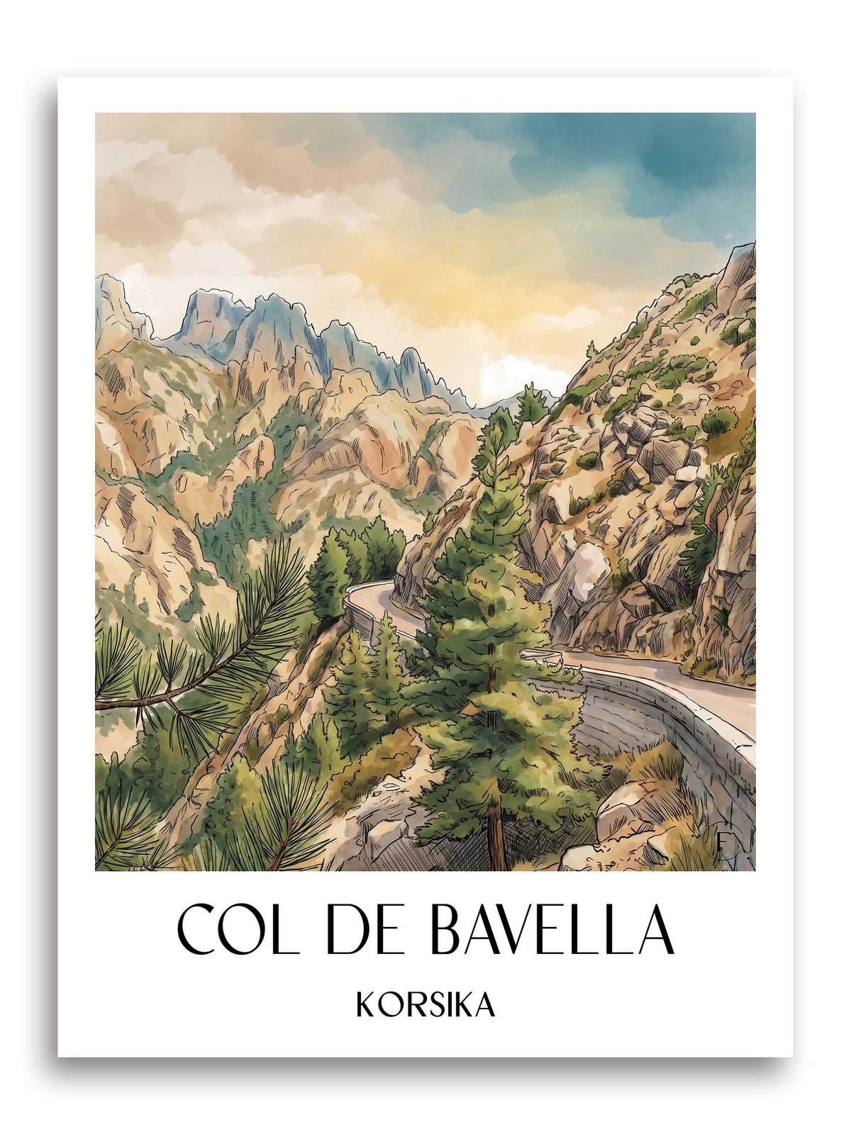 col-de-bavella-korsika-frankreich-poster-aquarell