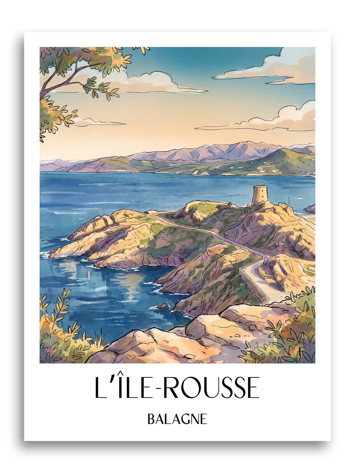 l’île-rousse-balagne-frankreich-poster-aquarell