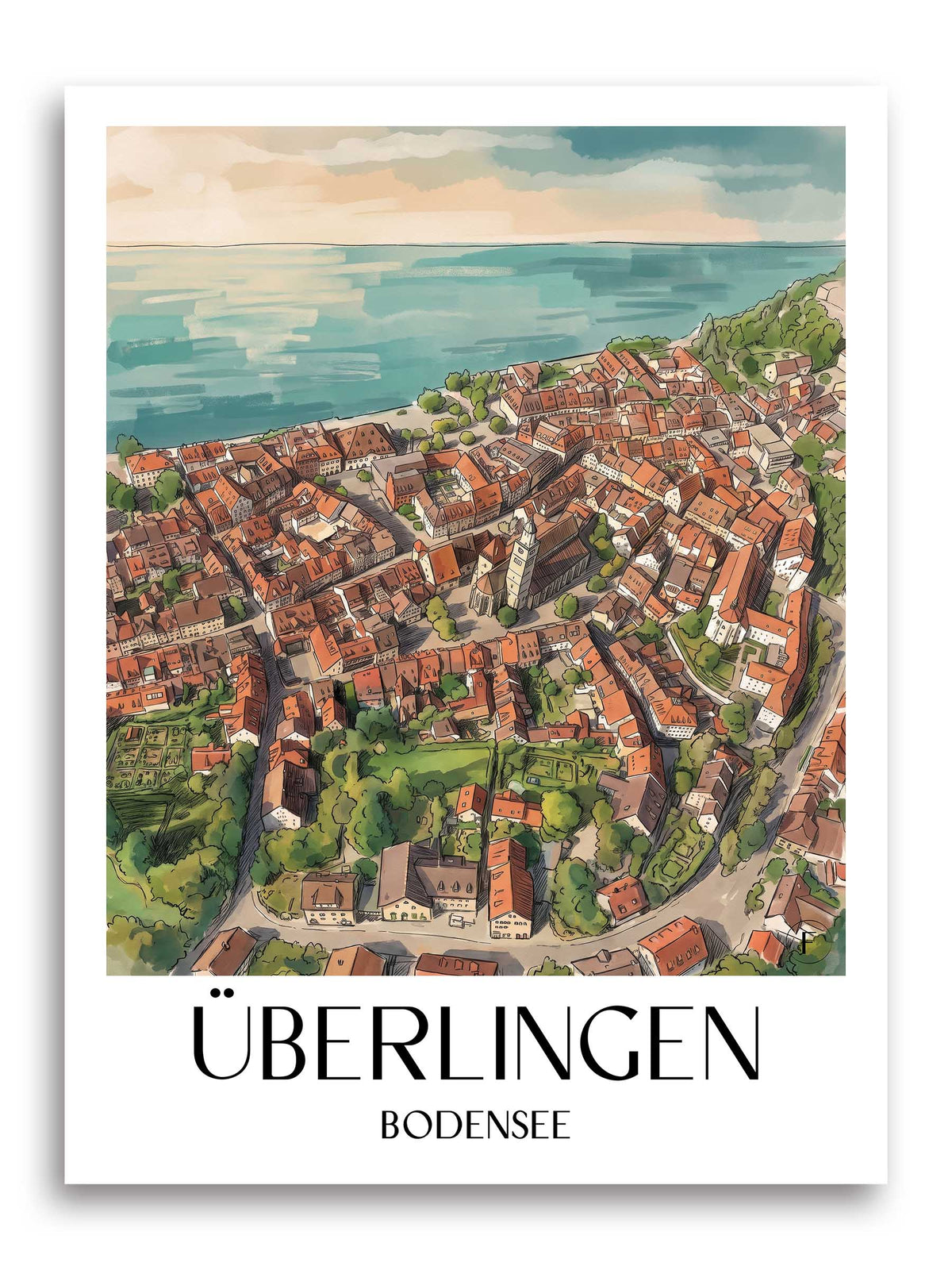 überlingen-bodensee-deutschland-poster-aquarell
