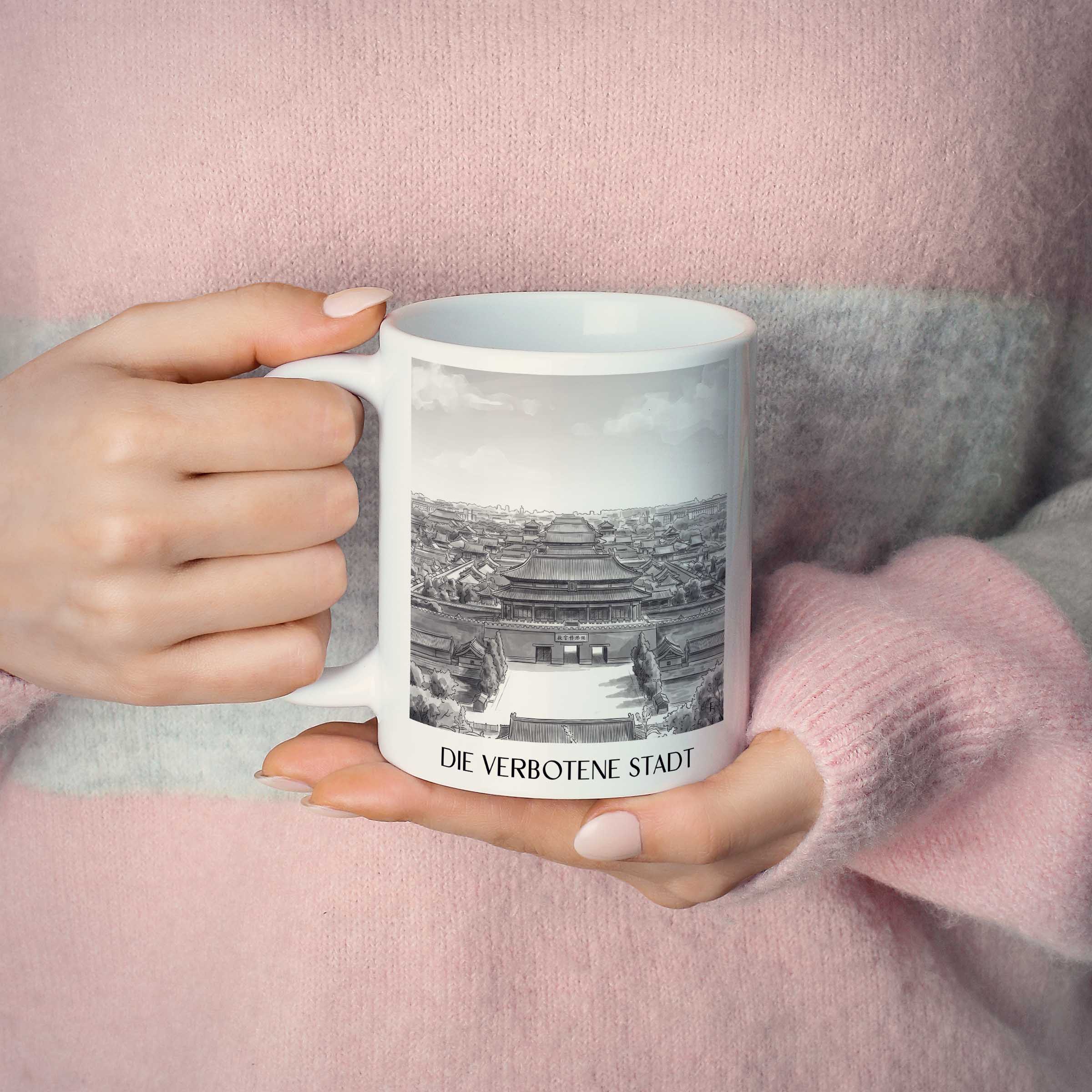 die-verbotene-stadt-china-kaffeebecher-aquarell-schwarz-weiss