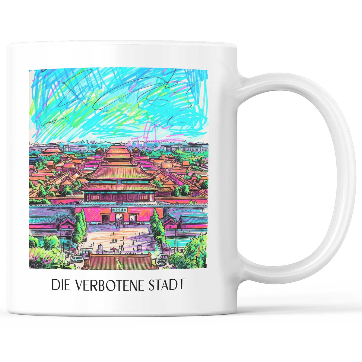 die verbotene Stadt - China Becher - Kaffeetasse im Tag Graffiti Stil - favplace