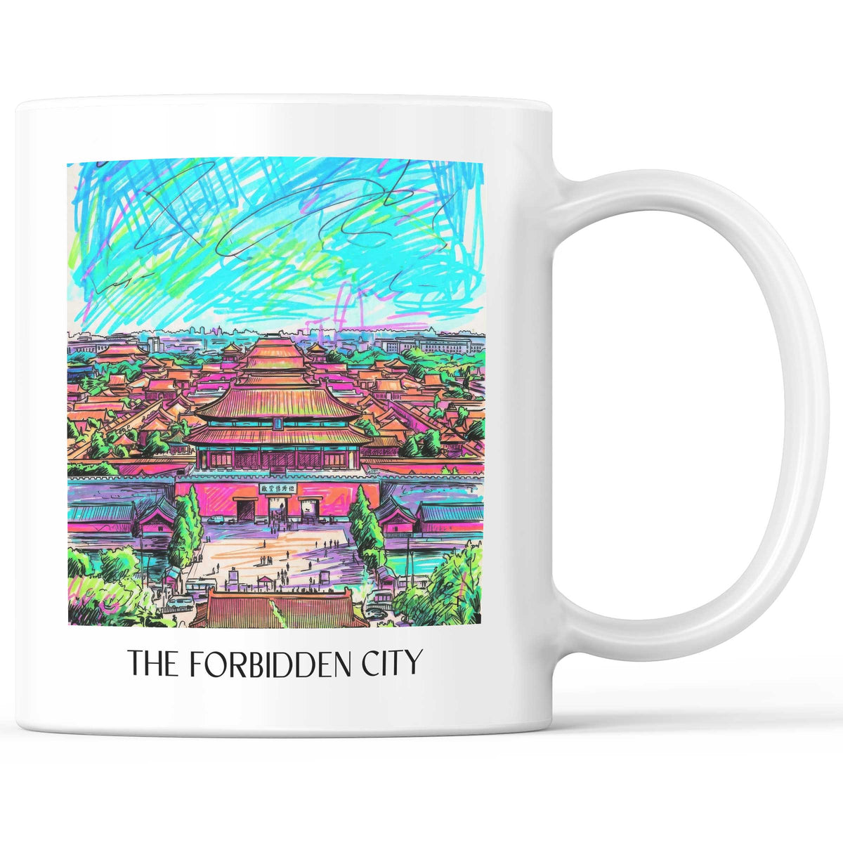 die verbotene Stadt - China Becher - Kaffeetasse im Tag Graffiti Stil - favplace