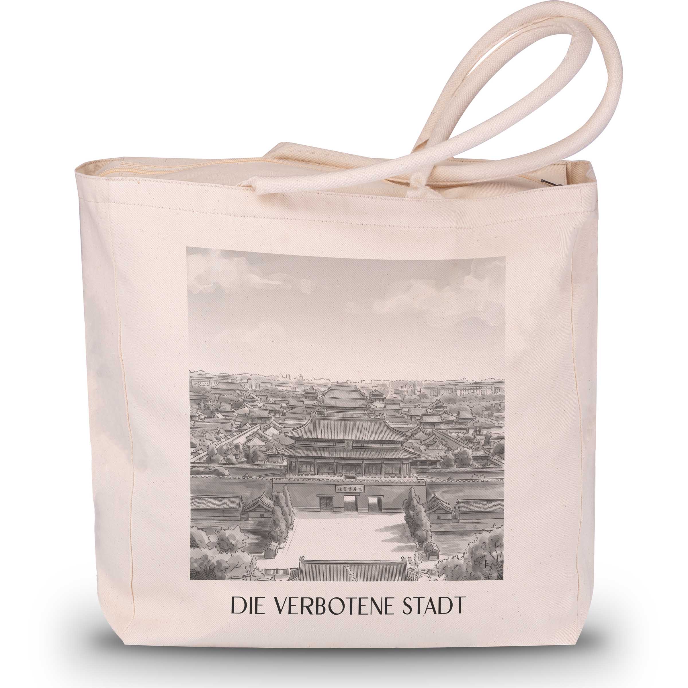 die-verbotene-stadt-china-einkaufstasche-aquarell-schwarz-weiss