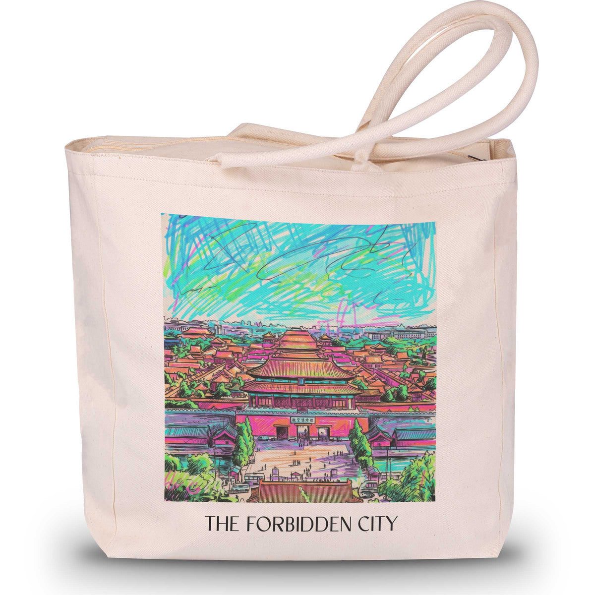 die verbotene Stadt - China Tote Bag - Einkaufstasche im Tag Graffiti Stil - favplace