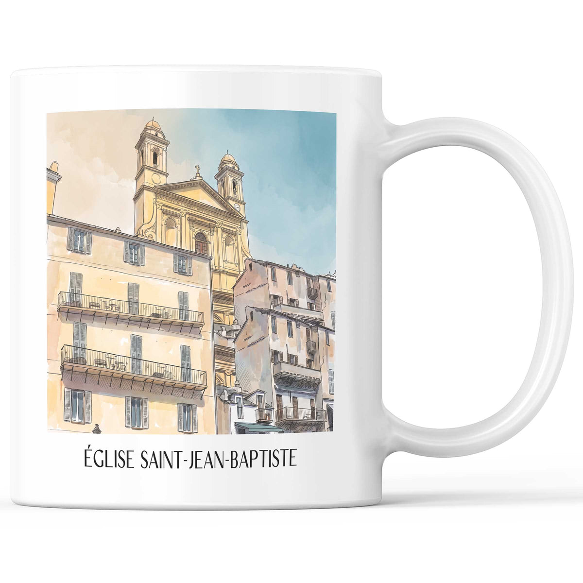 église-saint-jean-baptiste-bastia-frankreich-kaffeebecher-aquarell