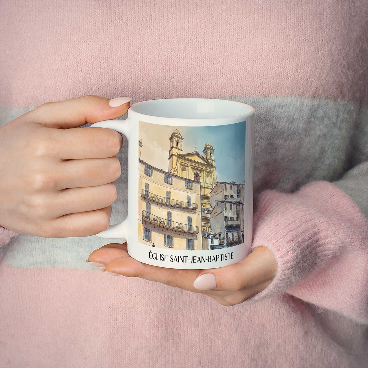 église-saint-jean-baptiste-bastia-frankreich-kaffeebecher-aquarell