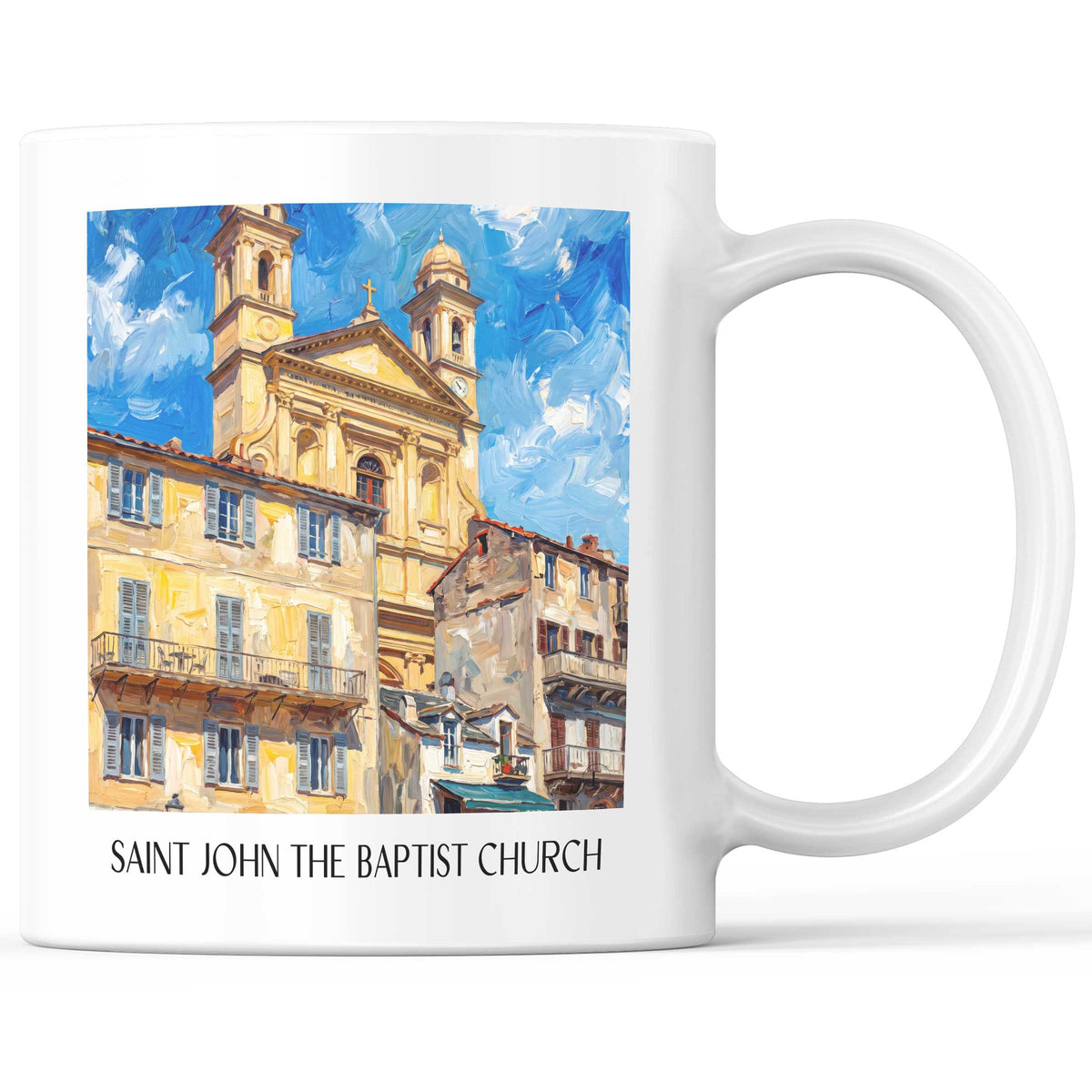 Église Saint-Jean-Baptiste Kaffeebecher - Bastia - Frankreich Becher - Kaffeetasse im Ölgemälde Stil