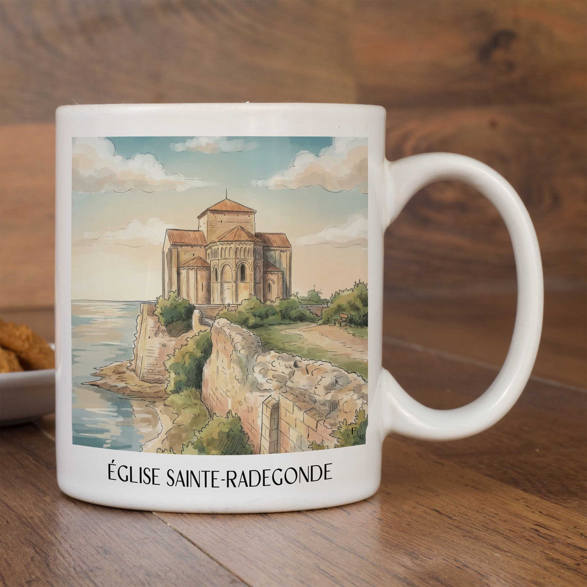 église-sainte-radegonde-talmont-sur-gironde-frankreich-kaffeebecher-aquarell