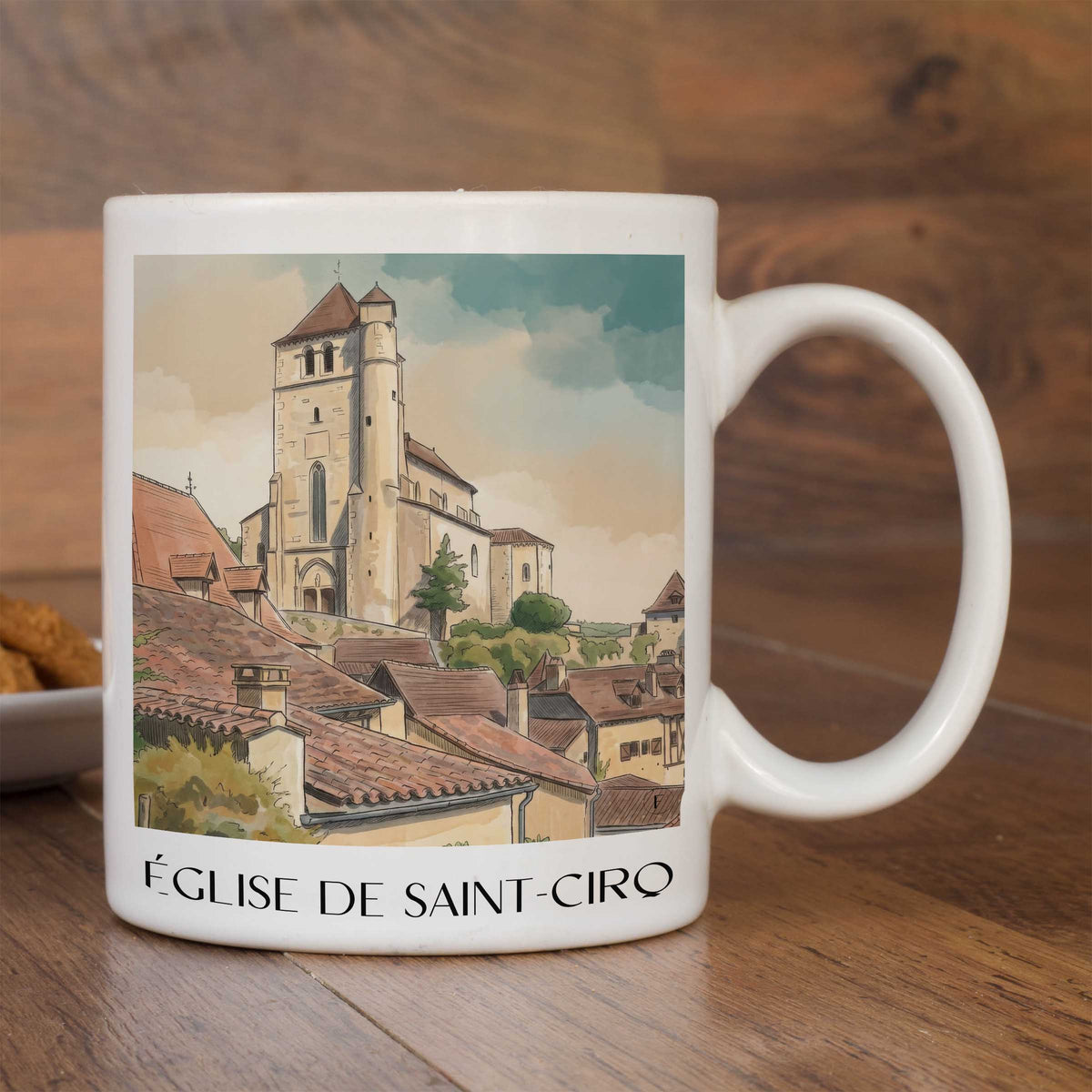 église-de-saint-cirq-saint-cirq-lapopie-frankreich-kaffeebecher-aquarell
