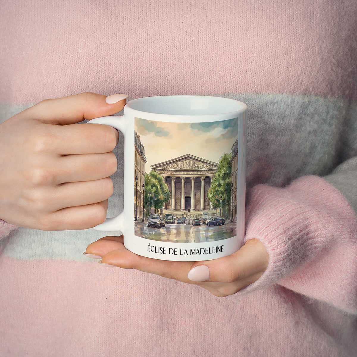 église-de-la-madeleine-paris-frankreich-kaffeebecher-aquarell