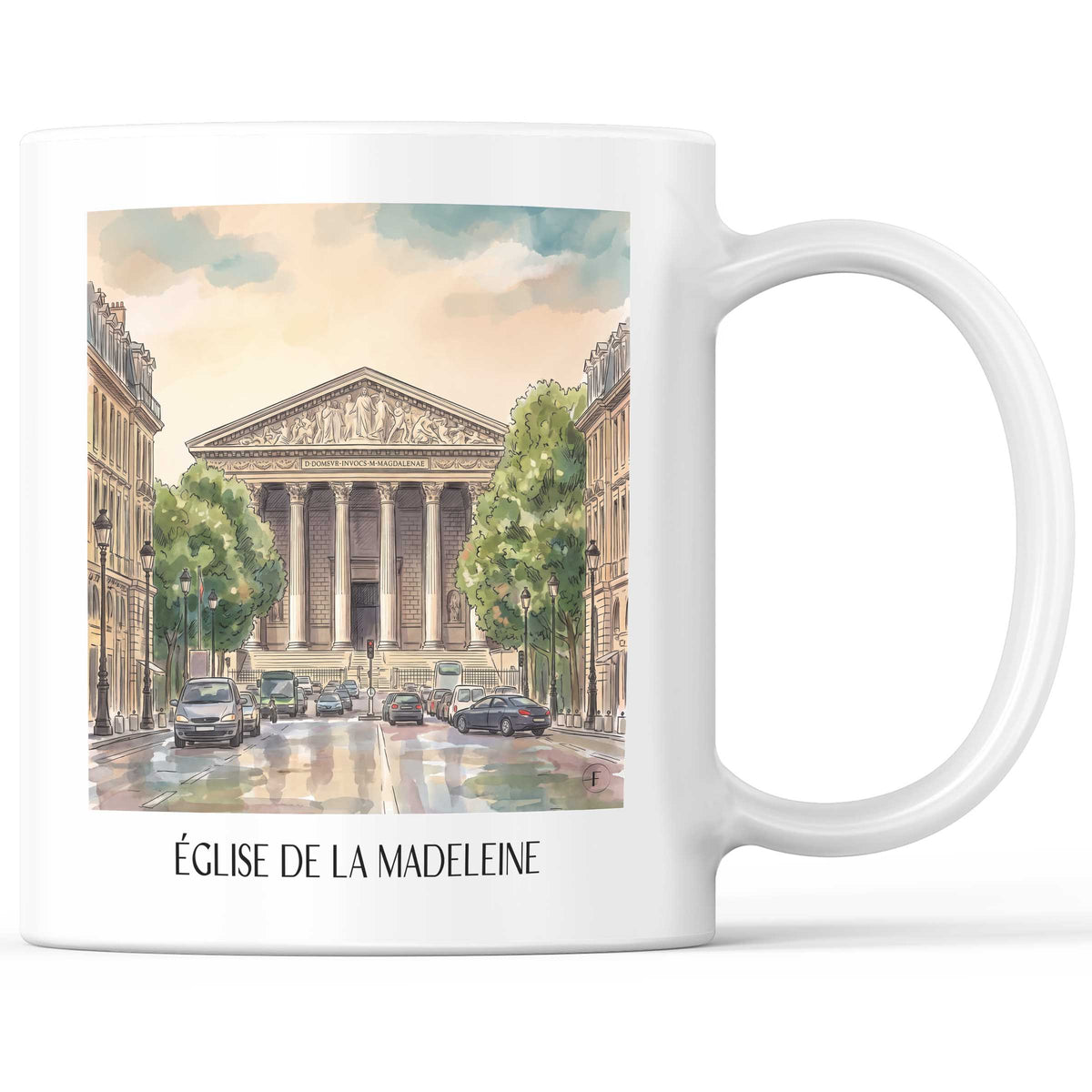 église-de-la-madeleine-paris-frankreich-kaffeebecher-aquarell