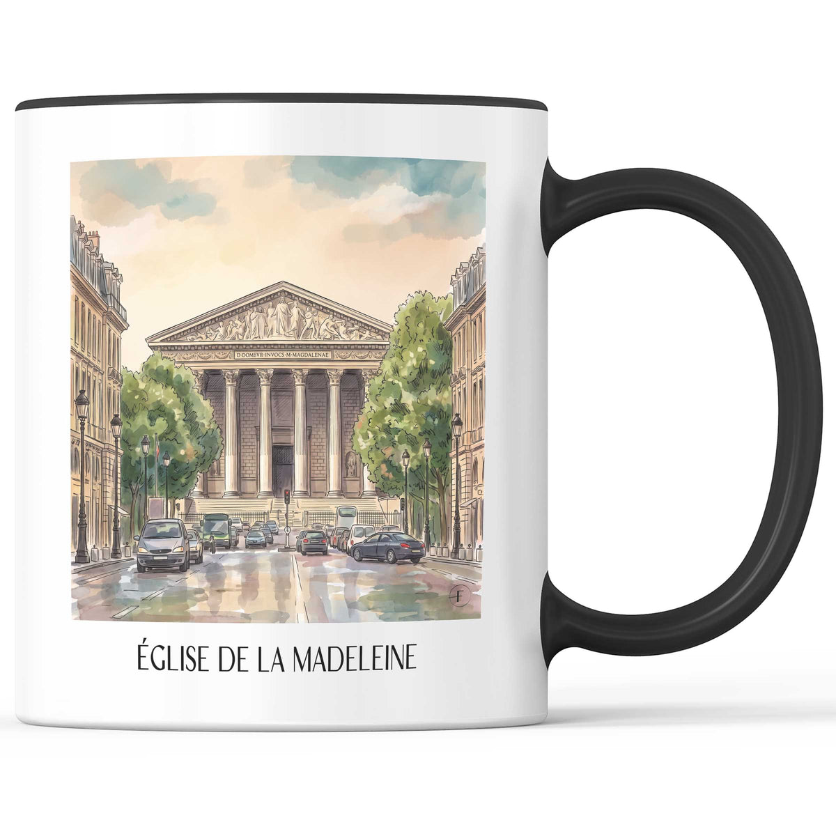 église-de-la-madeleine-paris-frankreich-kaffeebecher-aquarell