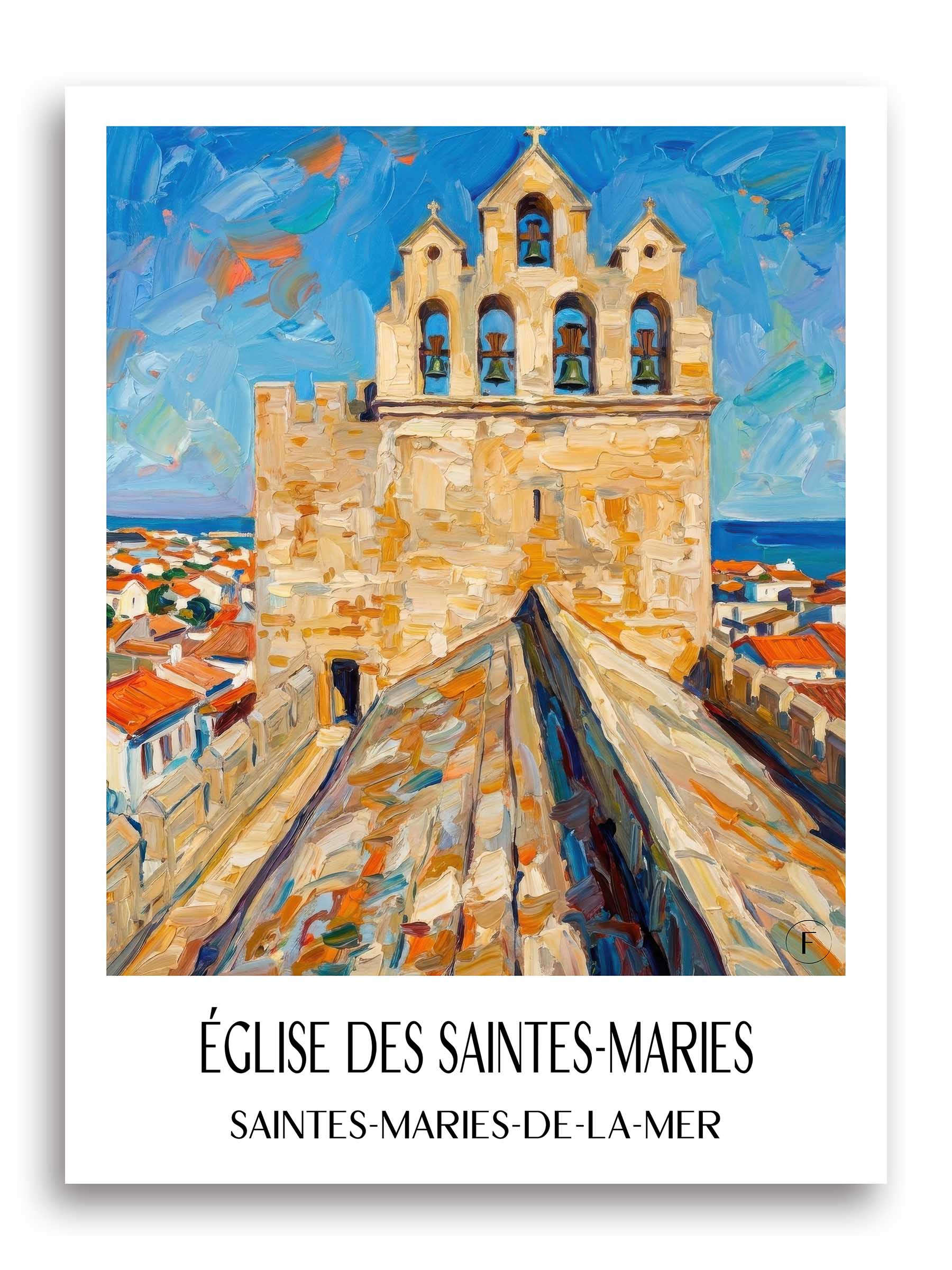 église-des-saintes-maries-saintes-maries-de-la-mer-frankreich-poster-oil-painting-oelgemaelde