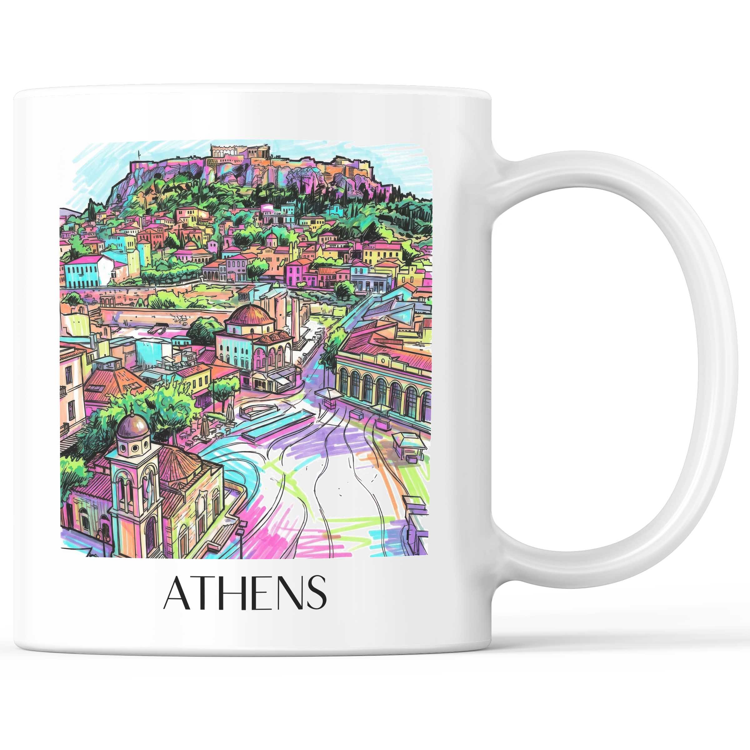 Athen - Griechenland Becher - Kaffeetasse im Tag Graffiti Stil