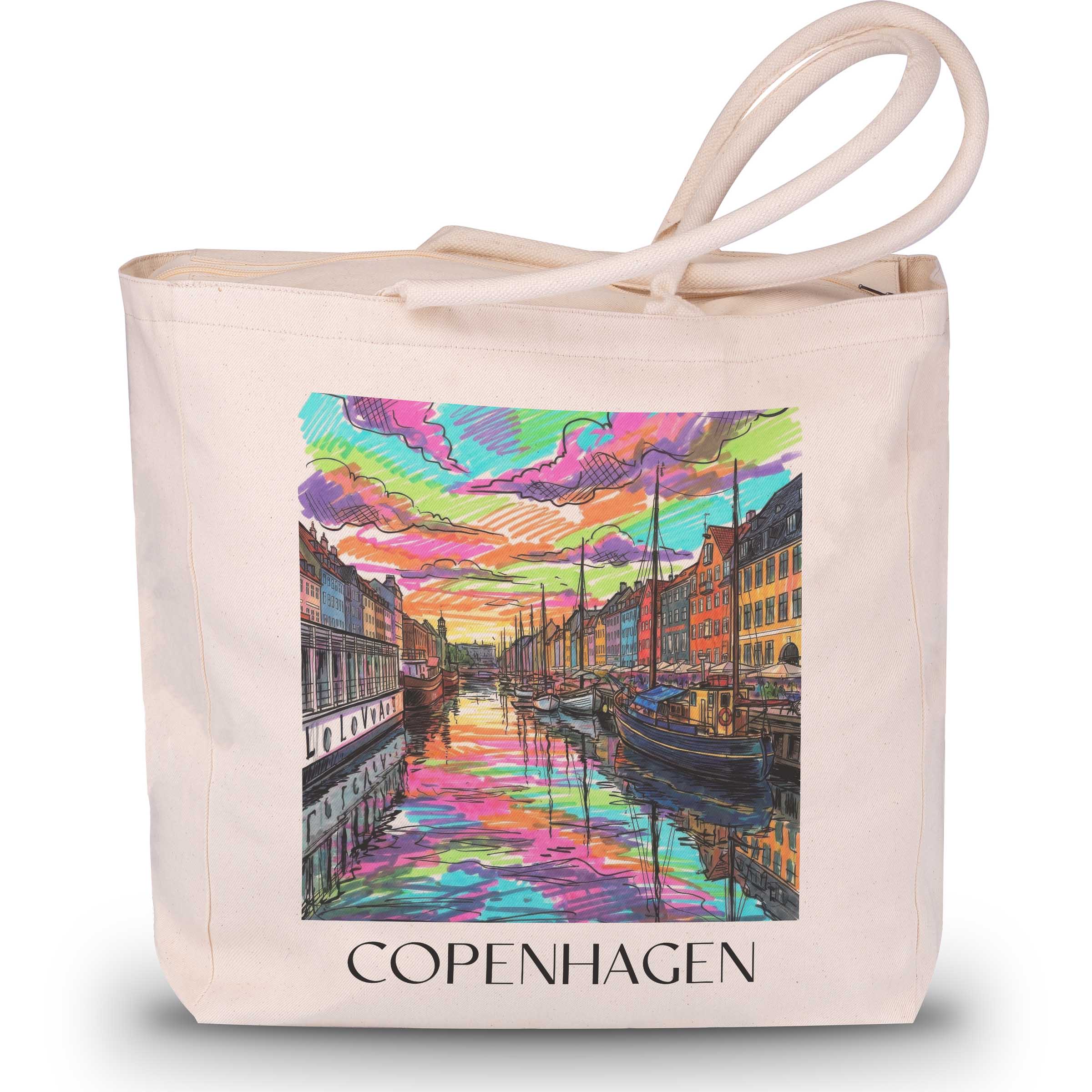 Kopenhagen - Dänemark Tote Bag - Einkaufstasche im Tag Graffiti Stil
