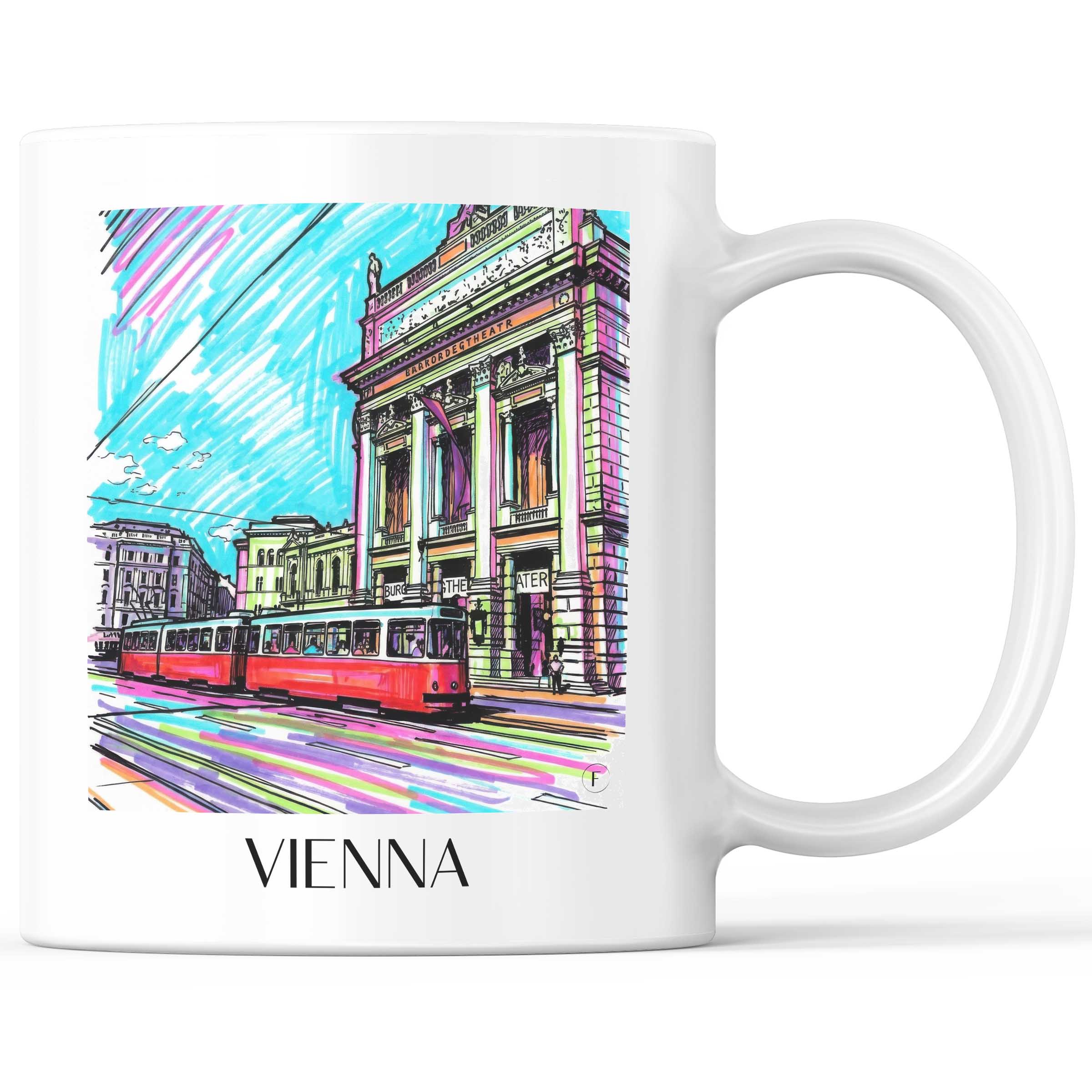 Wien - Österreich Becher - Kaffeetasse im Tag Graffiti Stil