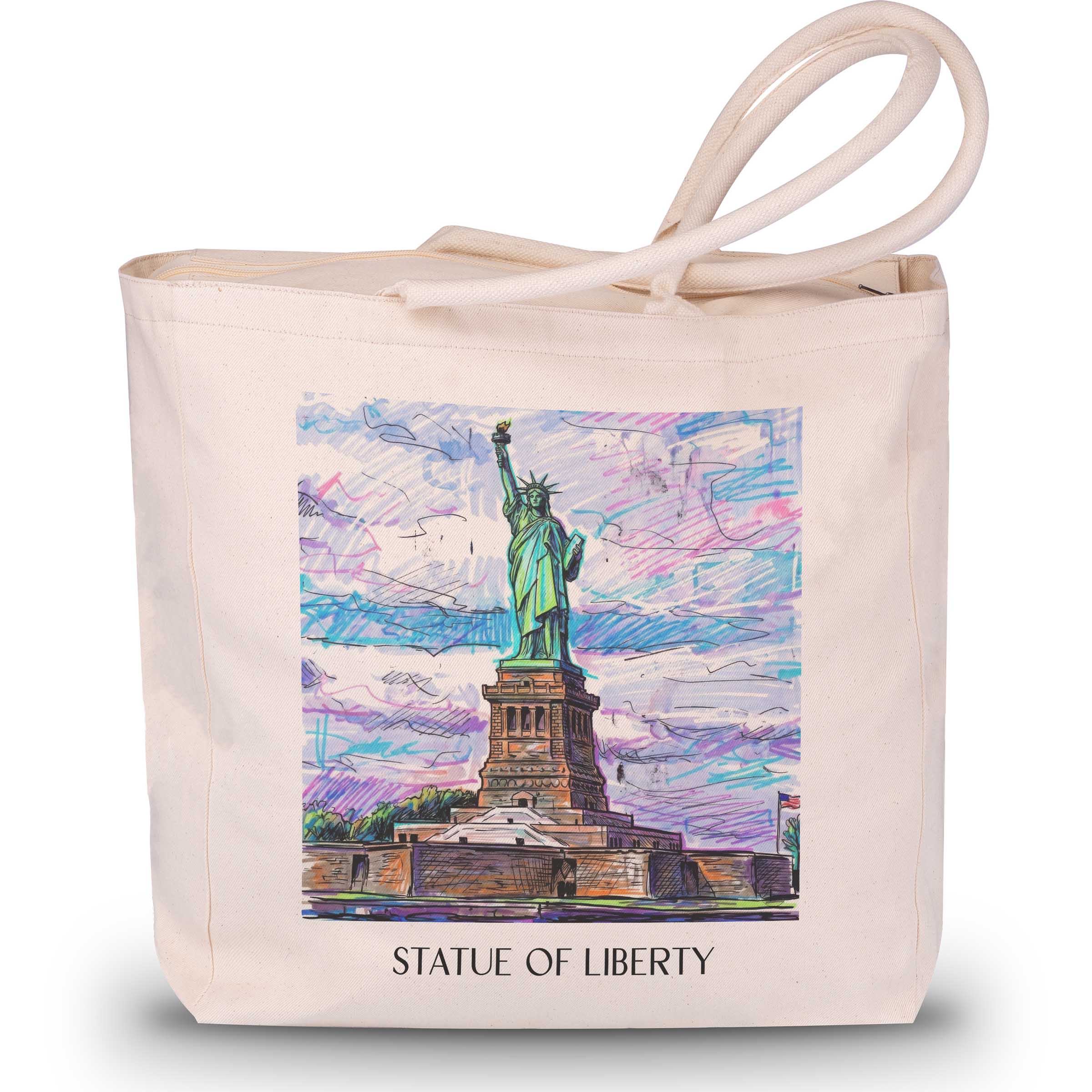 Freiheitsstatue Shopping Tasche - New York City - USA Tote Bag - Einkaufstasche im Tag Graffiti Stil