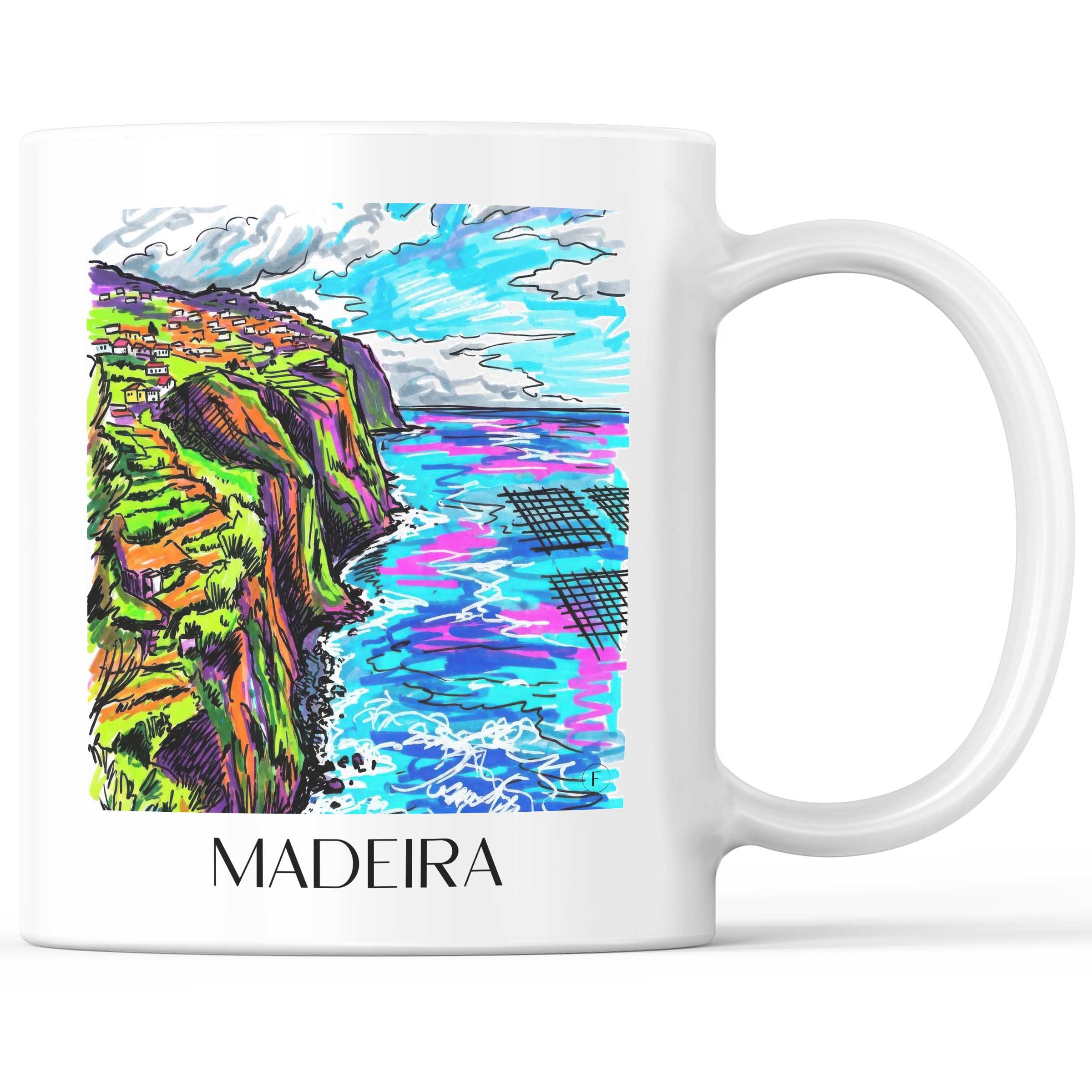 Madeira - Portugal Becher - Kaffeetasse im Tag Graffiti Stil