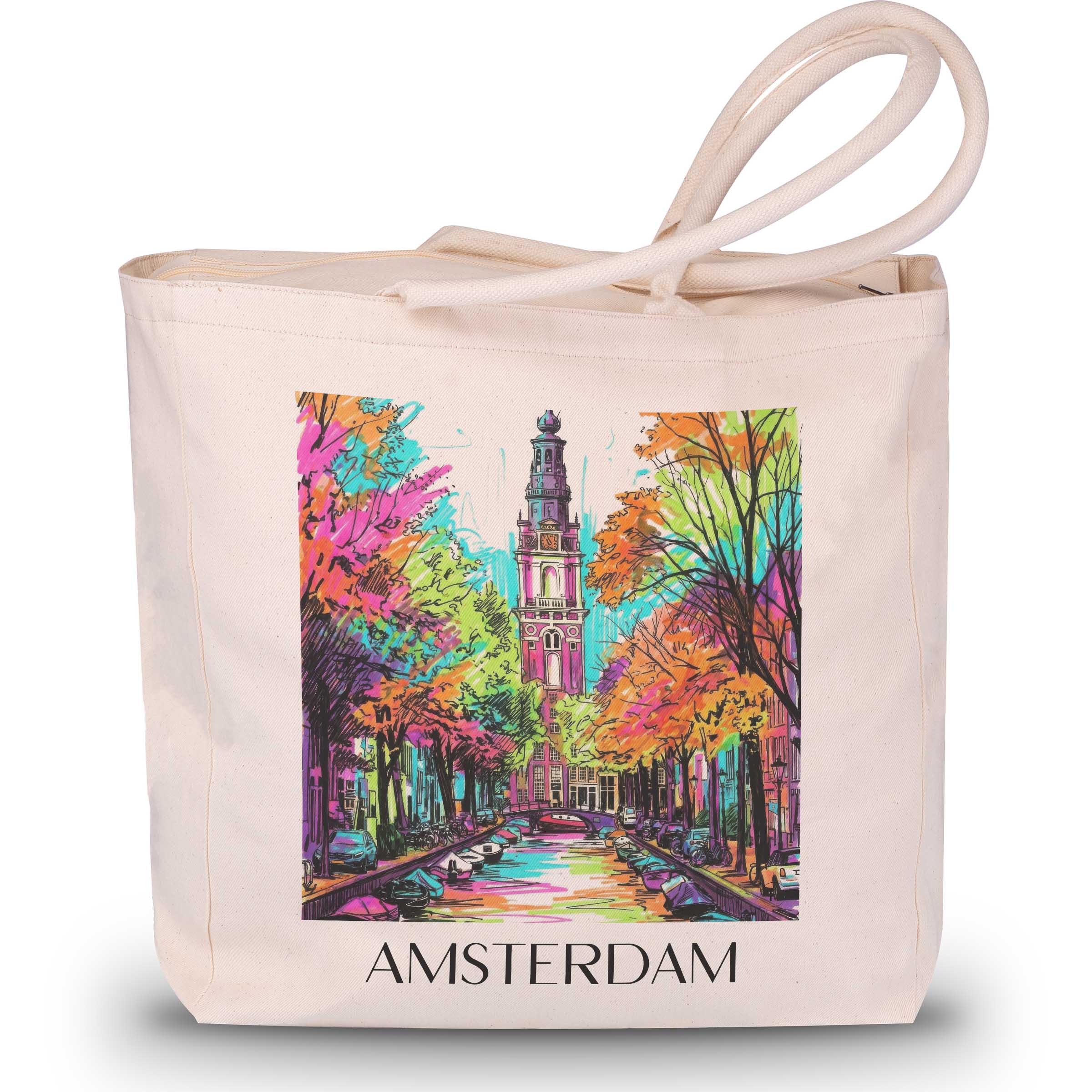 Amsterdam - Niederlande Tote Bag - Einkaufstasche im Tag Graffiti Stil