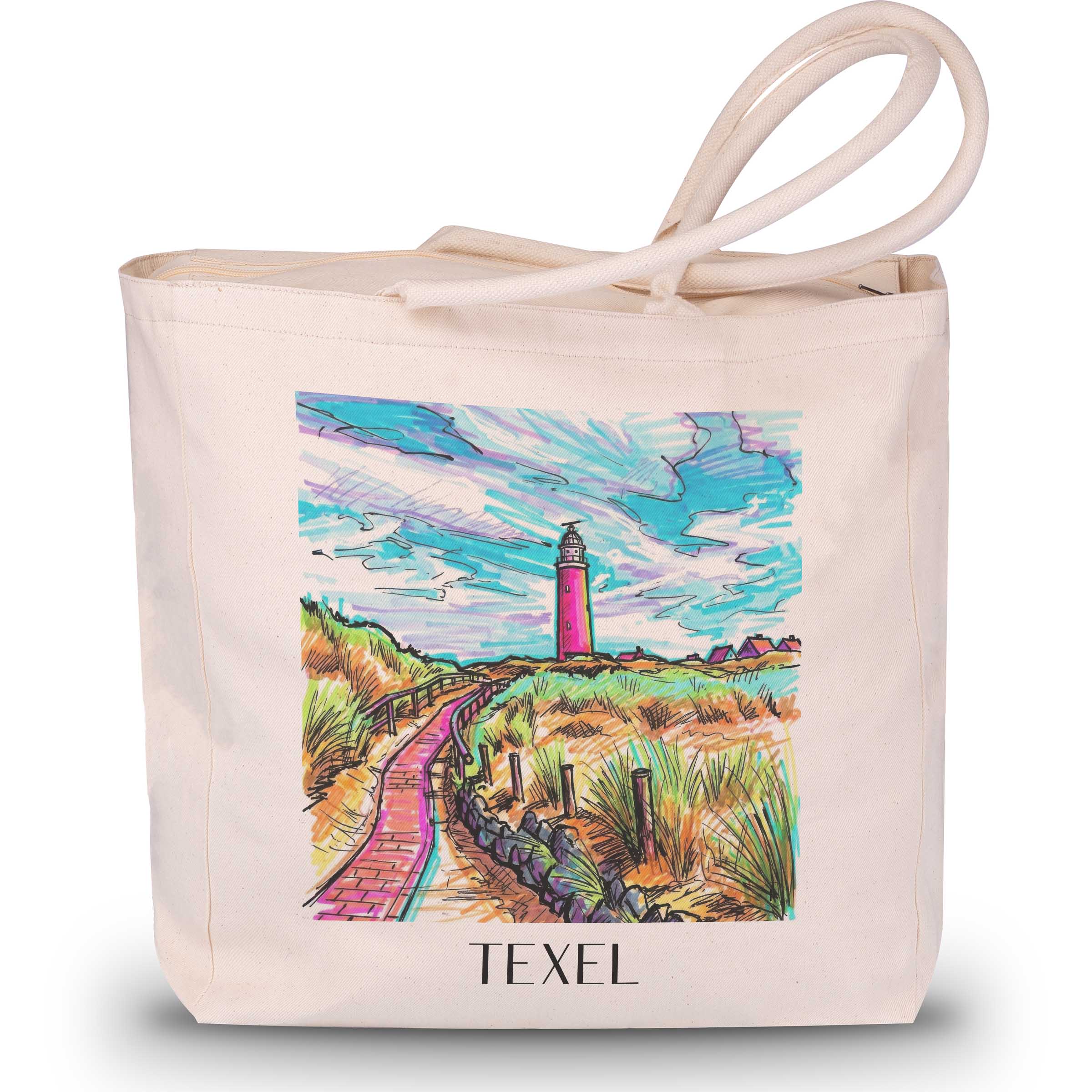 Texel - Niederlande Tote Bag - Einkaufstasche im Tag Graffiti Stil