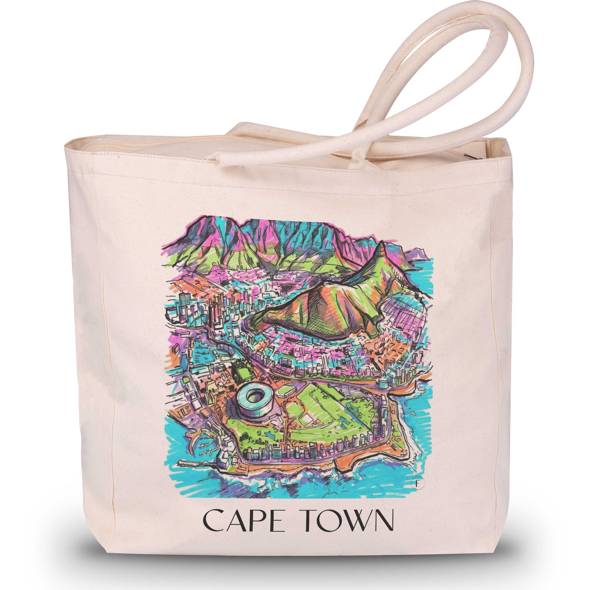 Kapstadt - Südafrika Tote Bag - Einkaufstasche im Tag Graffiti Stil