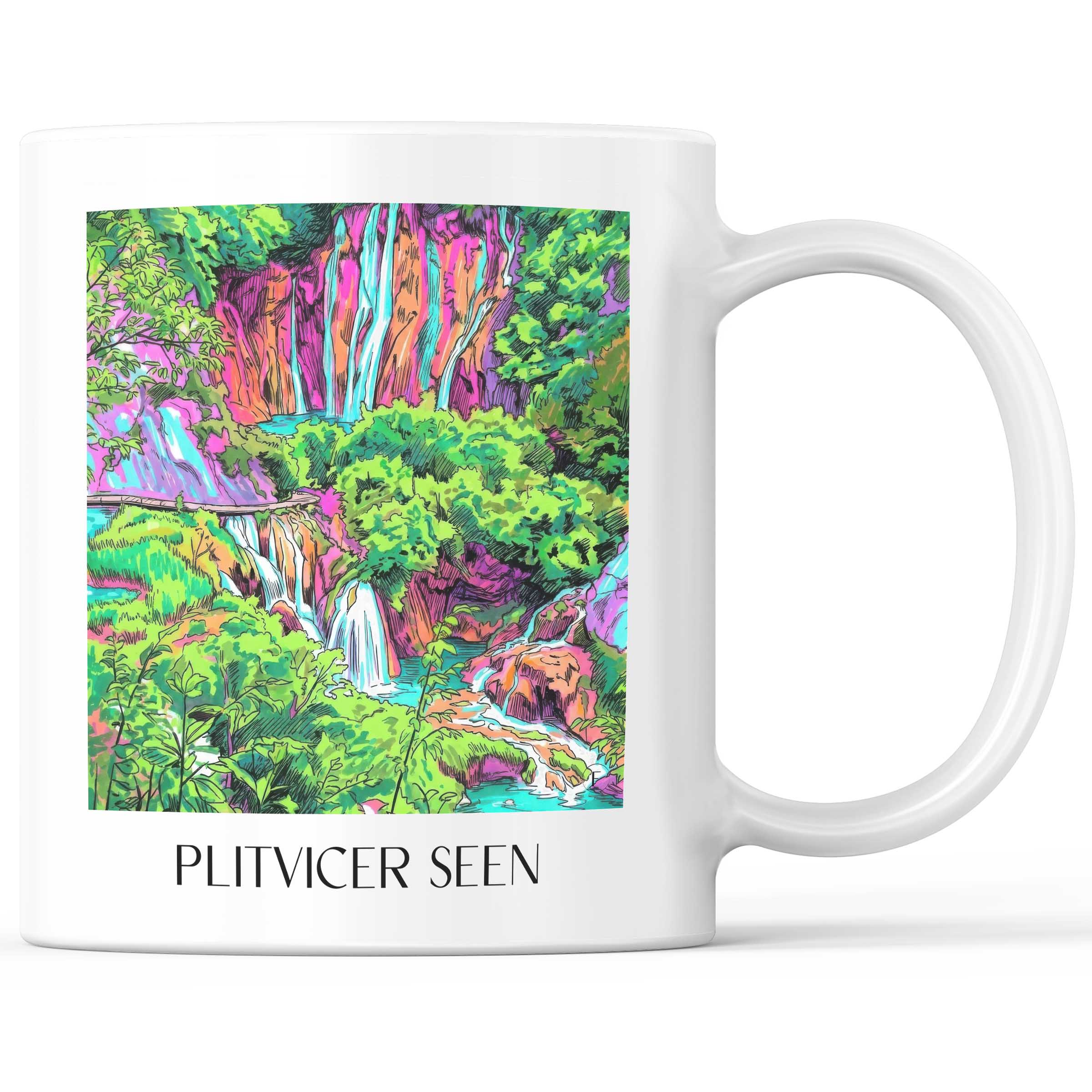 Plitvicer Seen - Kroatien Becher - Kaffeetasse im Tag Graffiti Stil