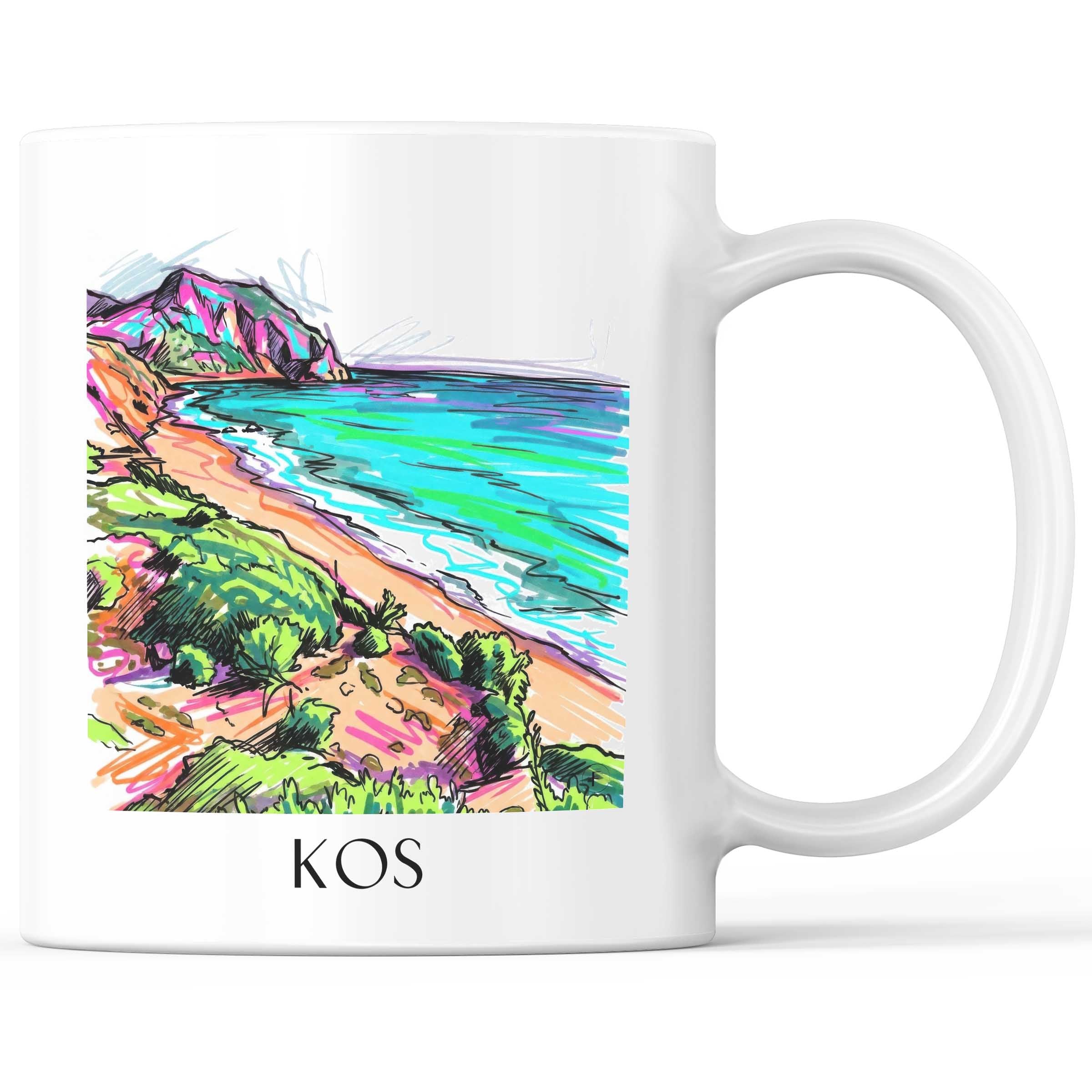 Kos - Griechenland Becher - Kaffeetasse im Tag Graffiti Stil