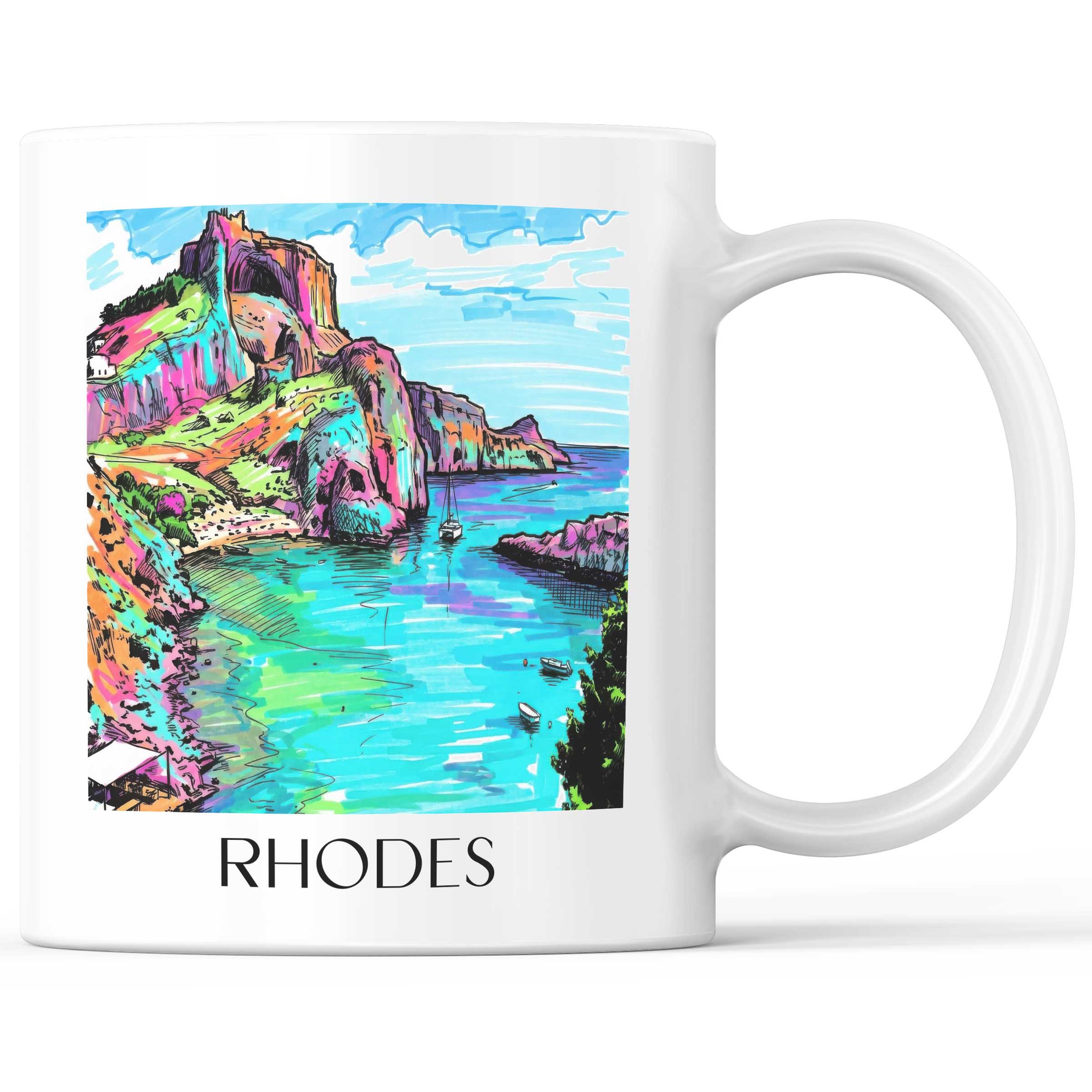 Rhodos - Griechenland Becher - Kaffeetasse im Tag Graffiti Stil