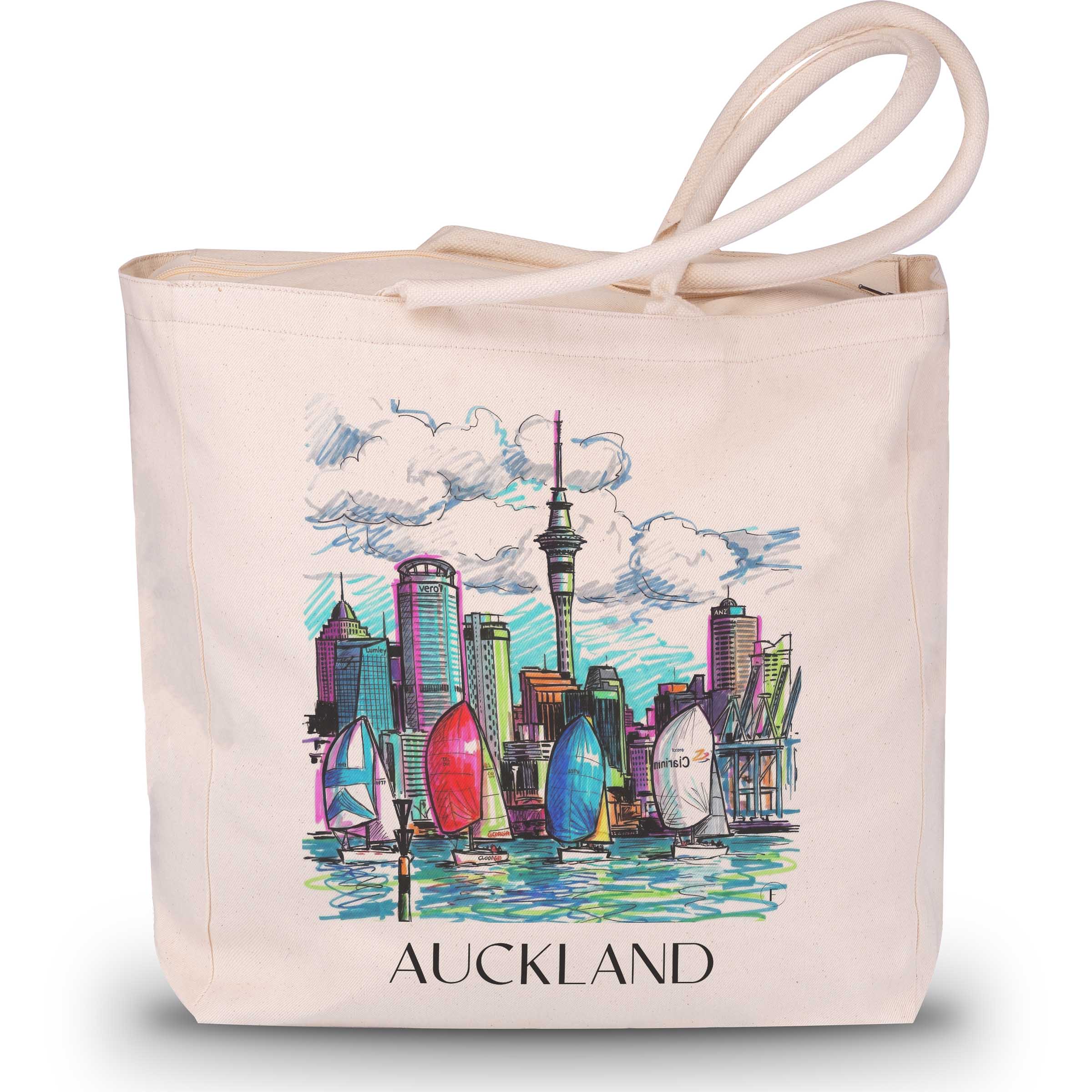 Auckland - Neuseeland Tote Bag - Einkaufstasche im Tag Graffiti Stil