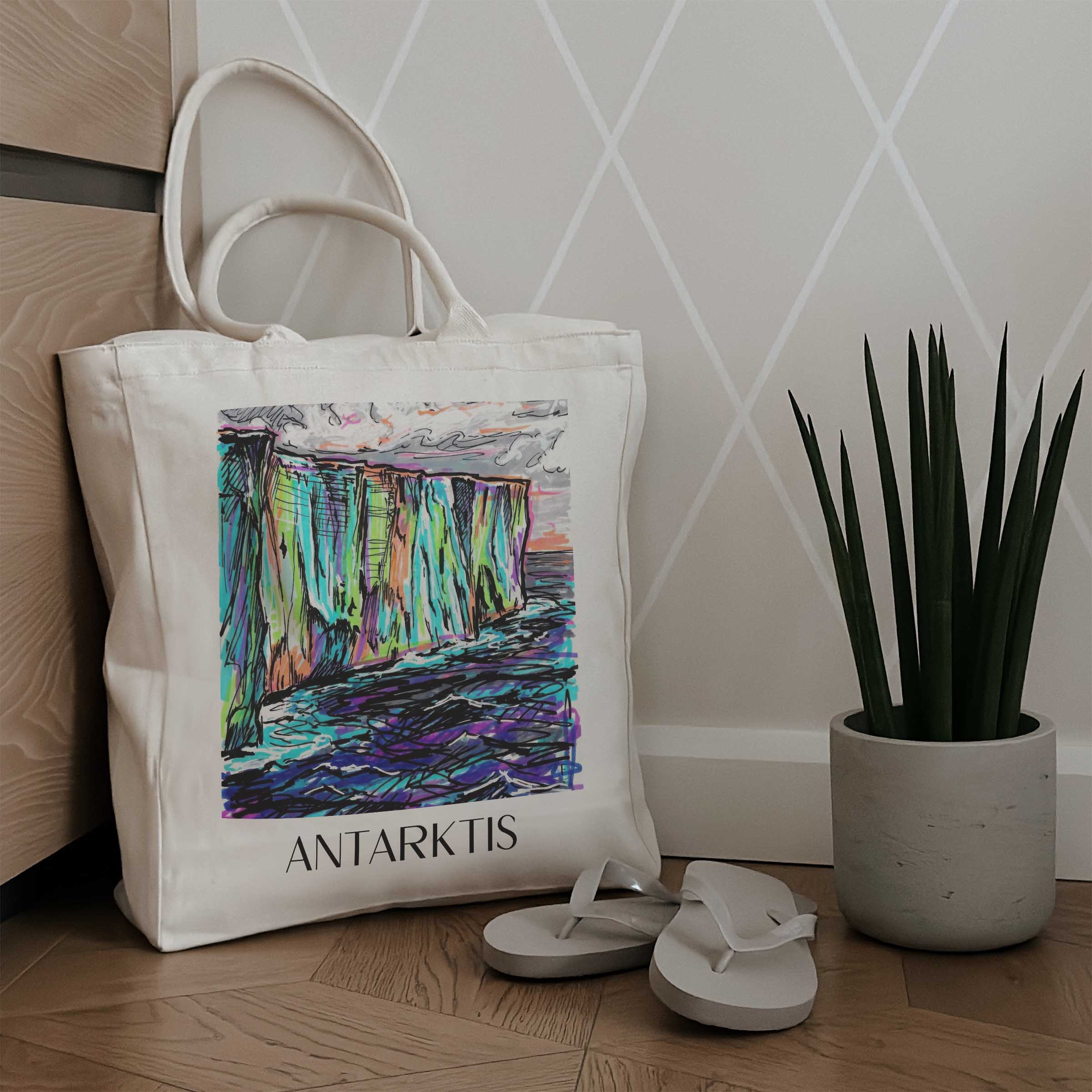 antarktis-südpol-einkaufstasche-graffiti