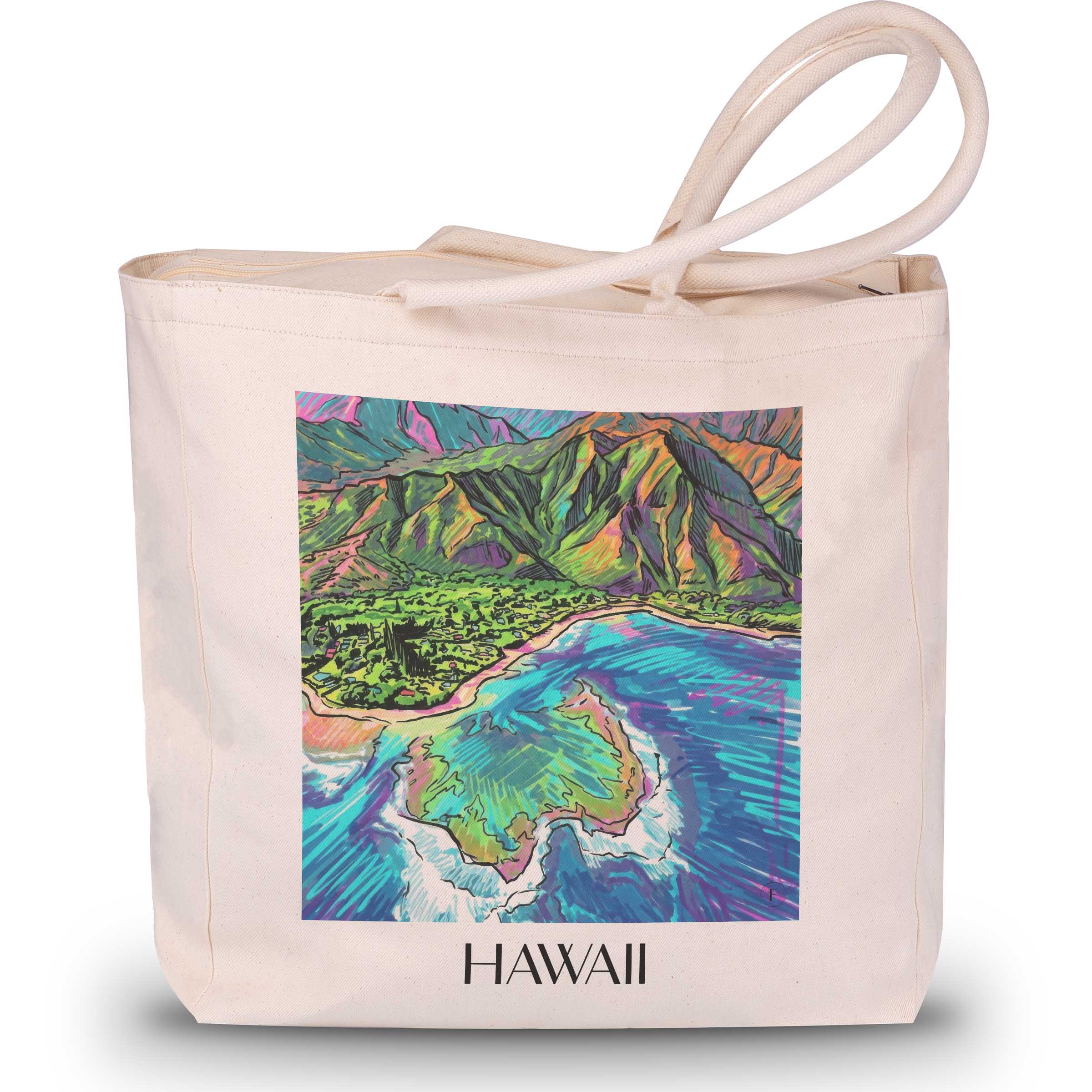Hawaii - Vereinigte Staaten Tote Bag - Einkaufstasche im Tag Graffiti Stil